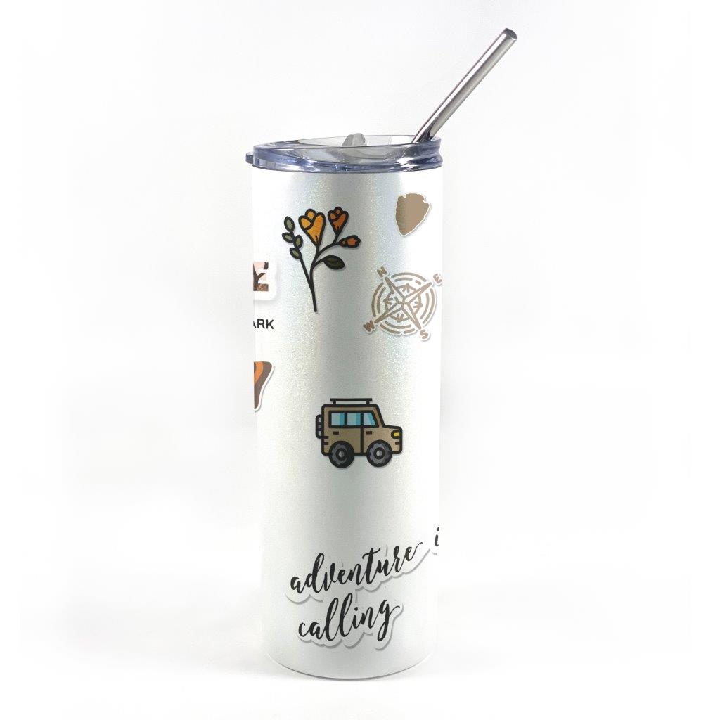 Trend Setters Original (Joshua Tree) 20 Oz Stainless Steel Iridescent Travel Tumbler with Straw