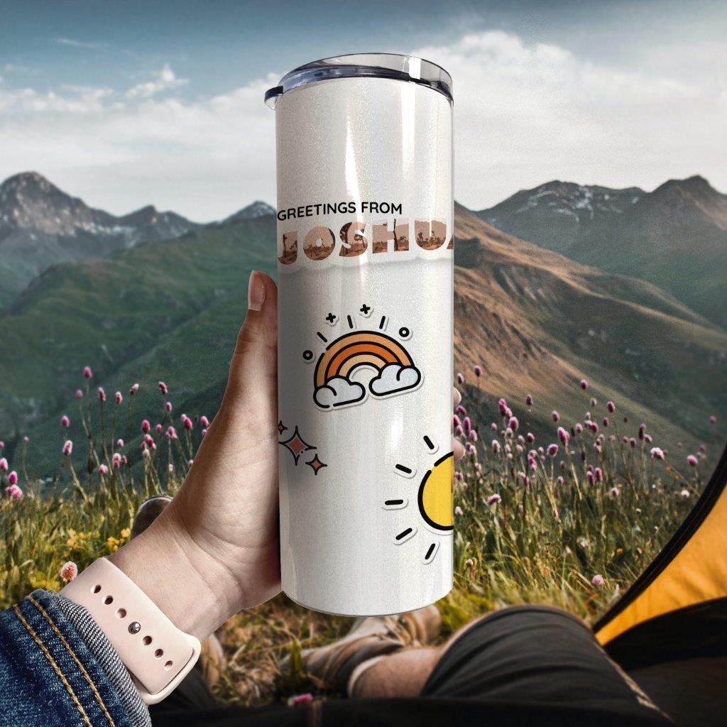 Trend Setters Original (Joshua Tree) 20 Oz Stainless Steel Iridescent Travel Tumbler with Straw