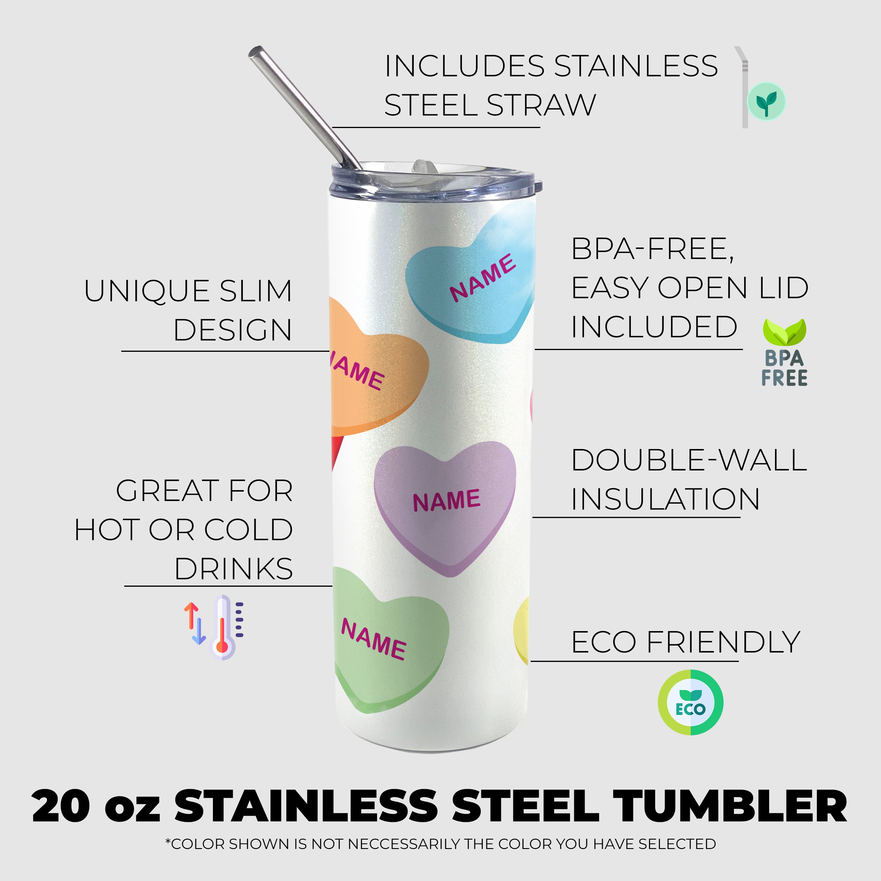 Family Collection (Grandma’s Sweethearts - Personalized) 20 oz Stainless Steel Travel White Iridescent Tumbler with Straw