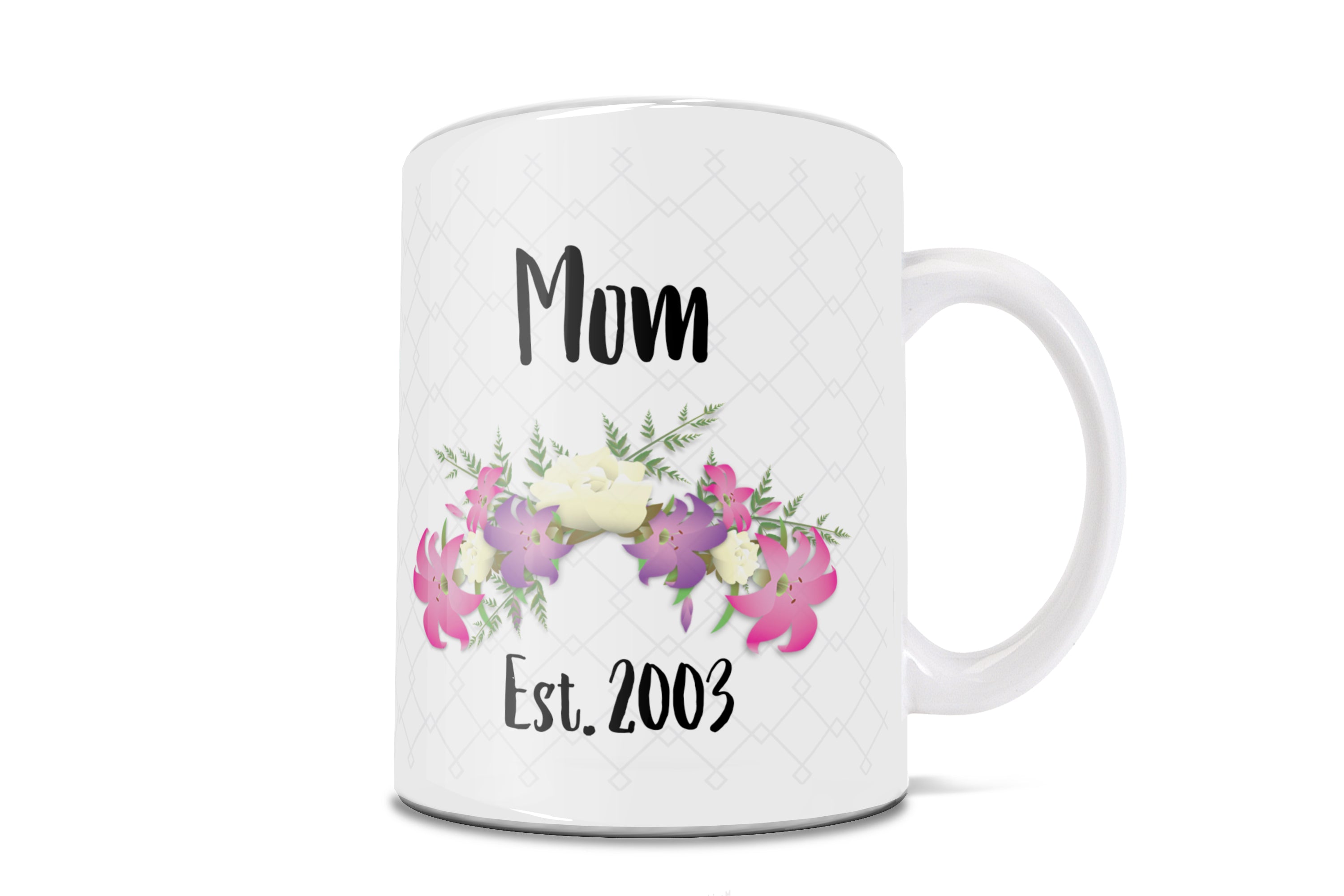 Mother's Day Collection (Floral Arrangement – Personalized) 11 oz White Ceramic Mug
