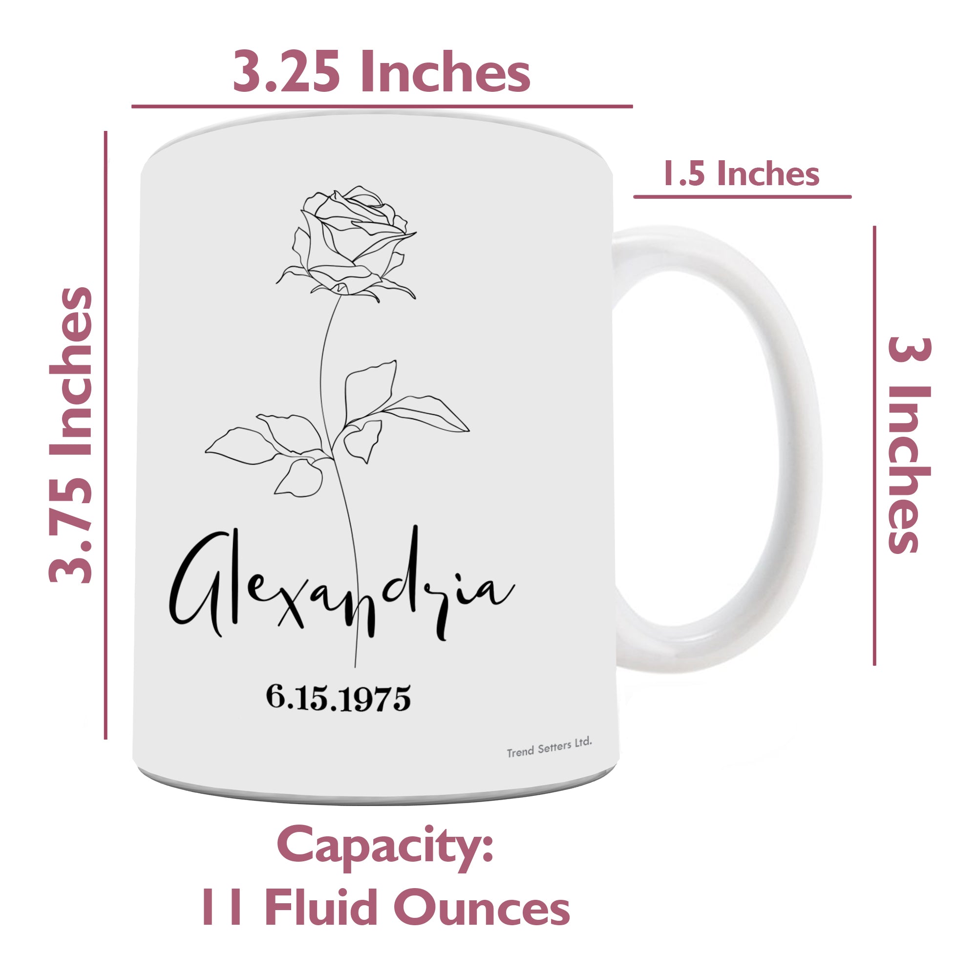 Birthday Collection (Birth Month Flower - Personalized) White Ceramic Mug