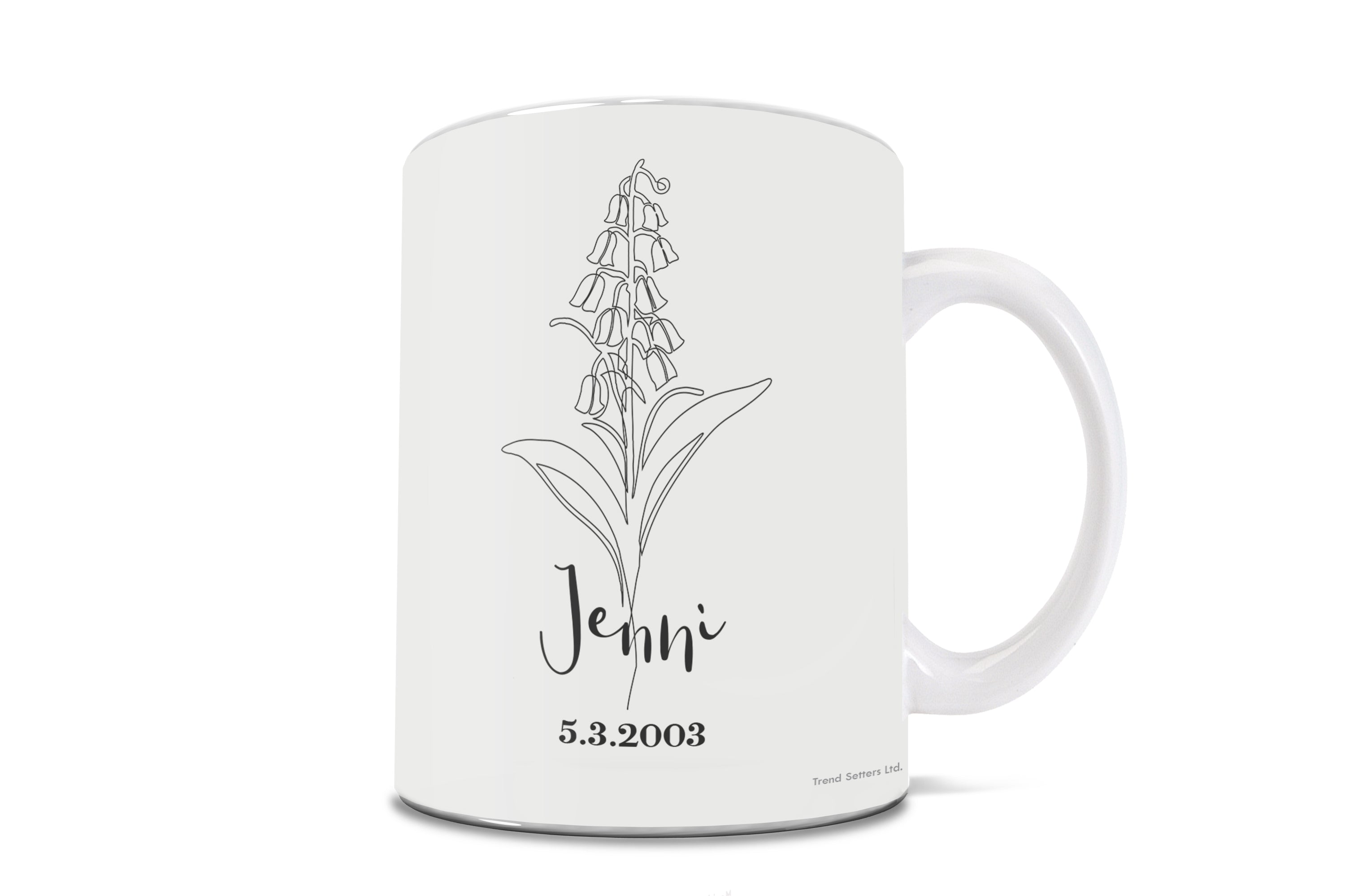 Birthday Collection (Birth Month Flower - Personalized) White Ceramic Mug