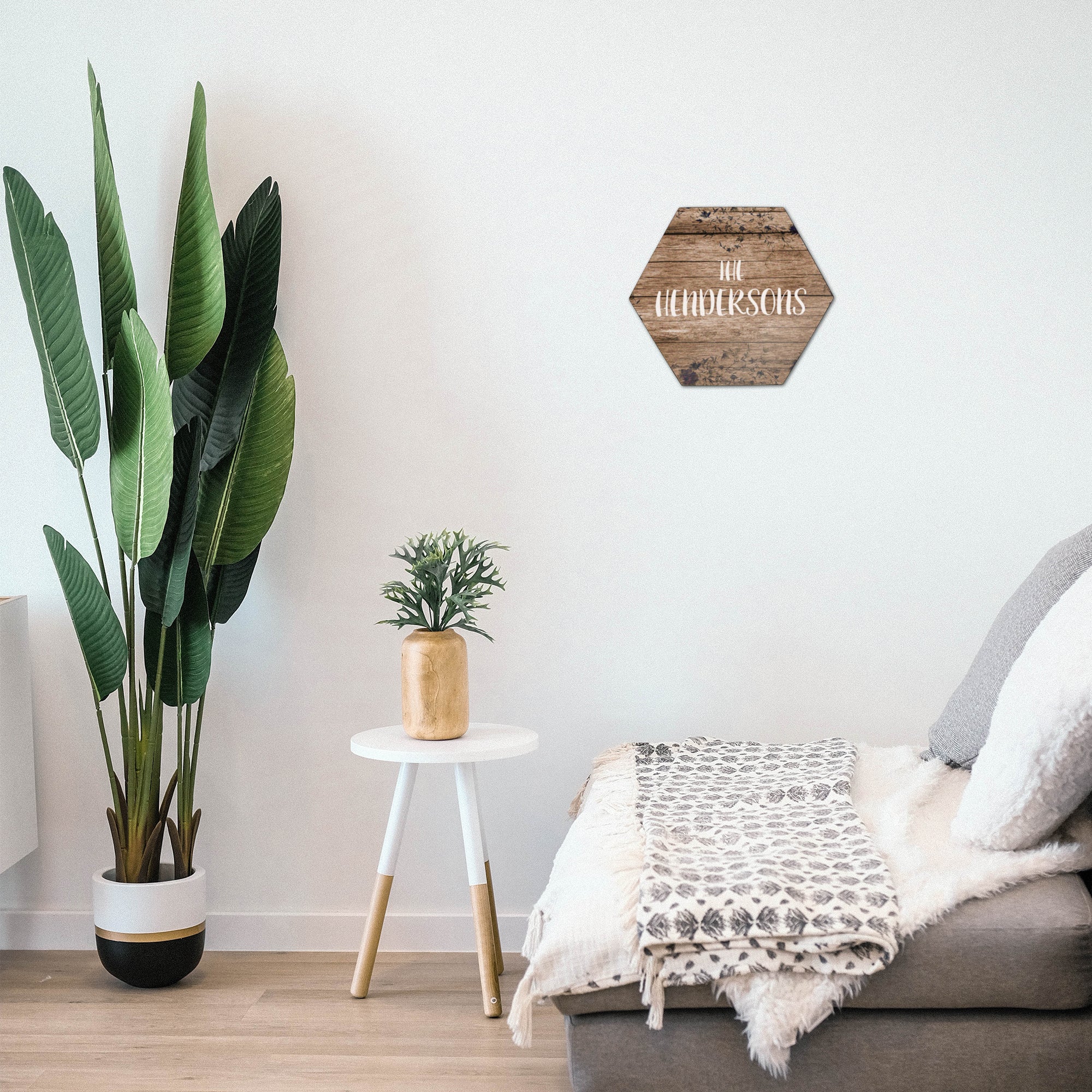 Family Collection (The Family - Light Wood -Personalized) Hexagon KNEXAGON Wood Print