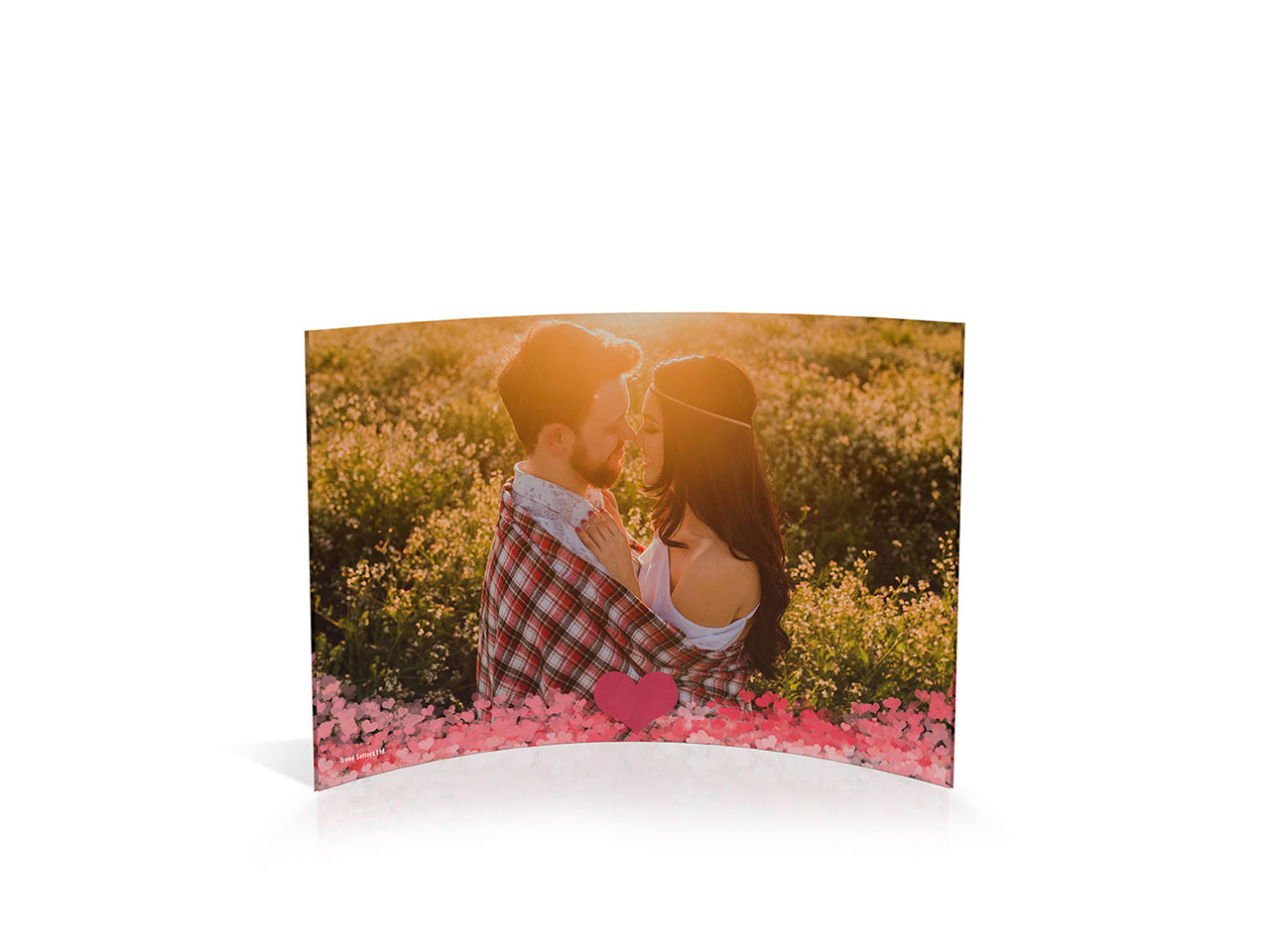 Valentine's Day (Heart Wave - Personalized)  7" x 5" Curved Acrylic Print