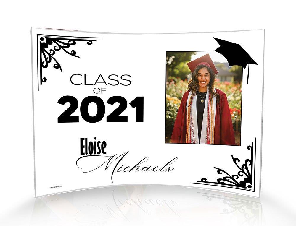 Graduation Collection (Graduation Cap Photo - Personalized)  10" x 7" Curved Acrylic Print