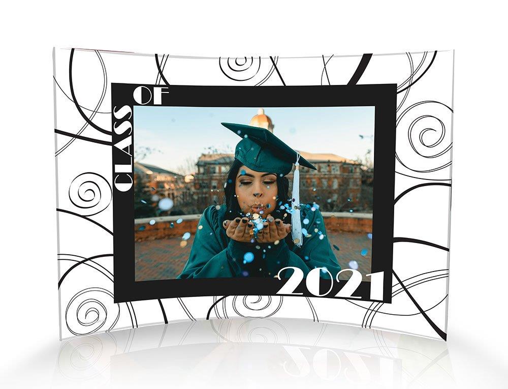 Graduation Collection (Graduation Swirls - Personalized)  10" x 7" Curved Acrylic Print