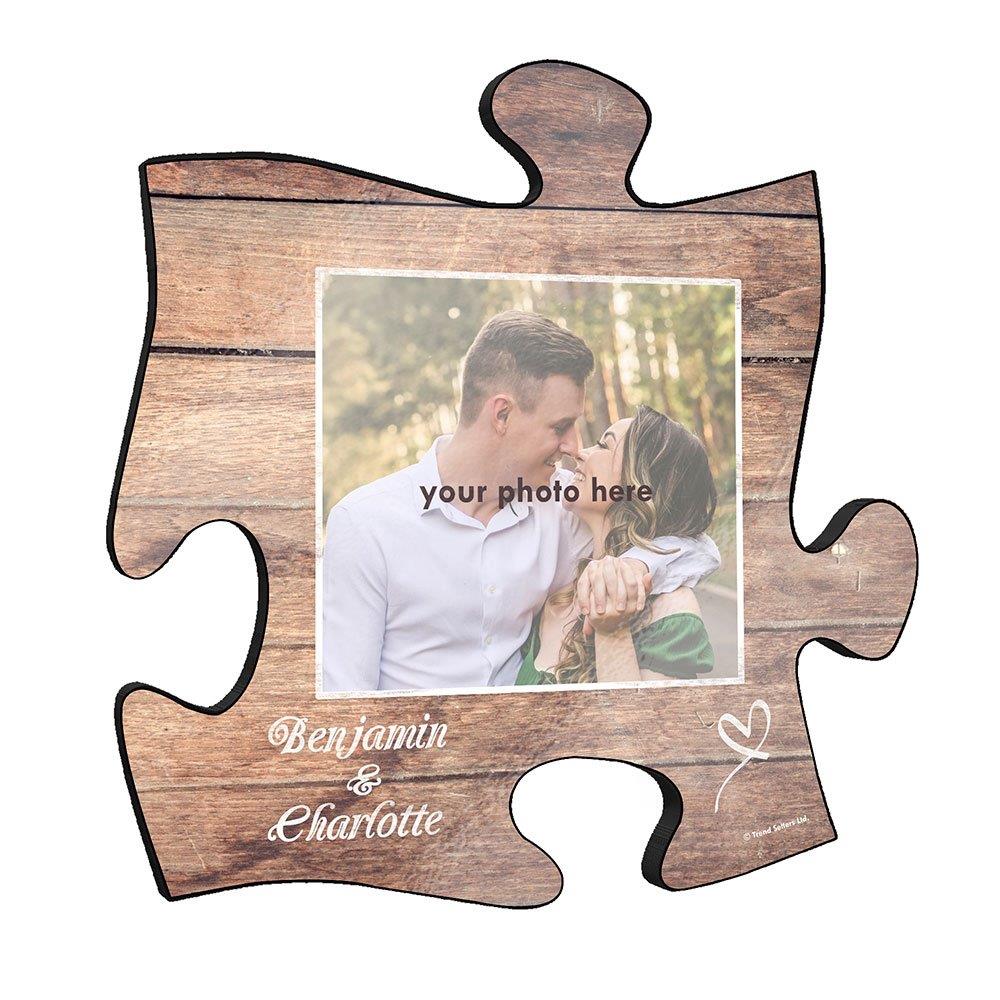 Family Collection (Together on Wood - Personalized - Upload) Puzzle Piece KNEXAGON™ Wood Print