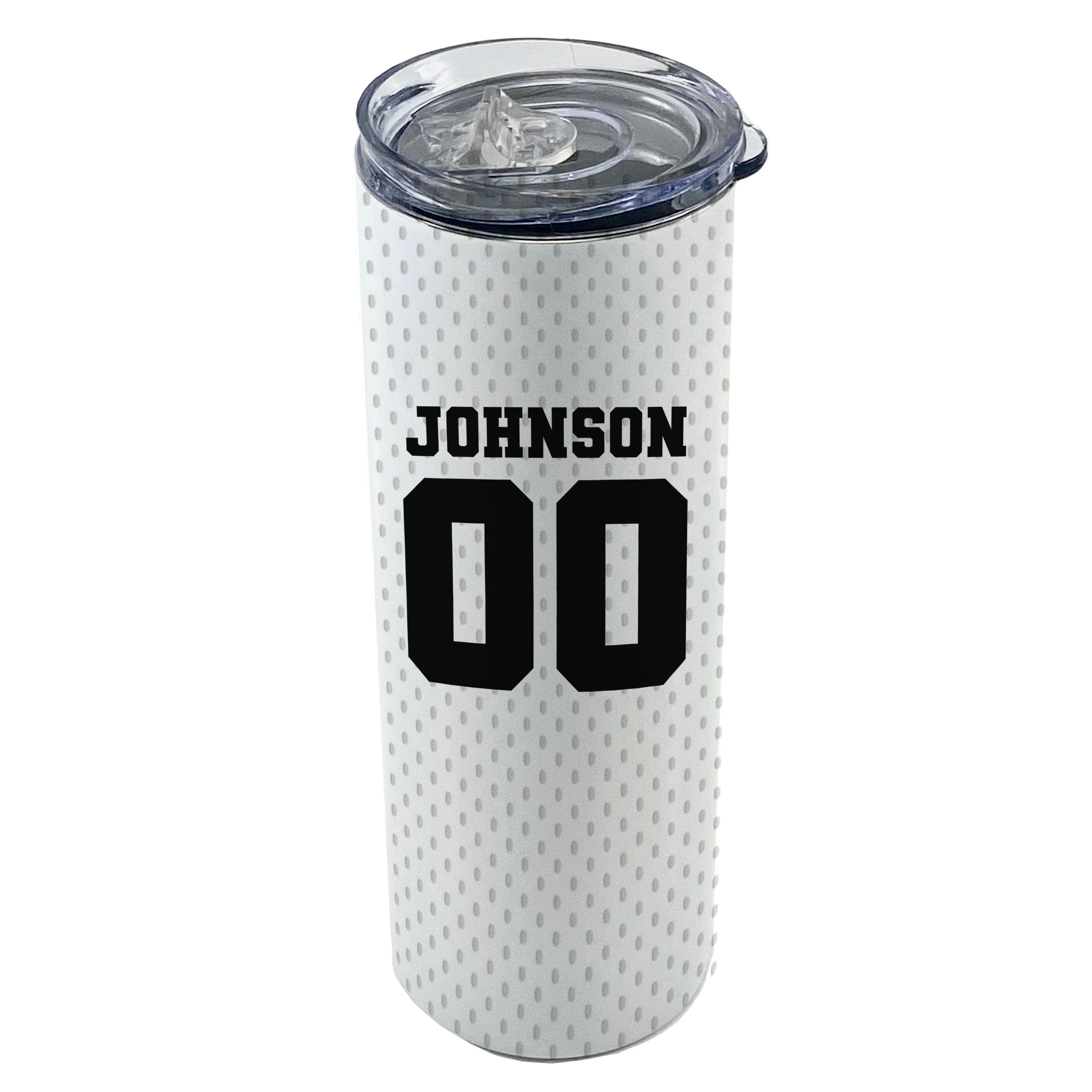 Sports Collection (Football Mom - Personalized) 20 Oz Stainless Steel Travel Tumbler with Straw (White)