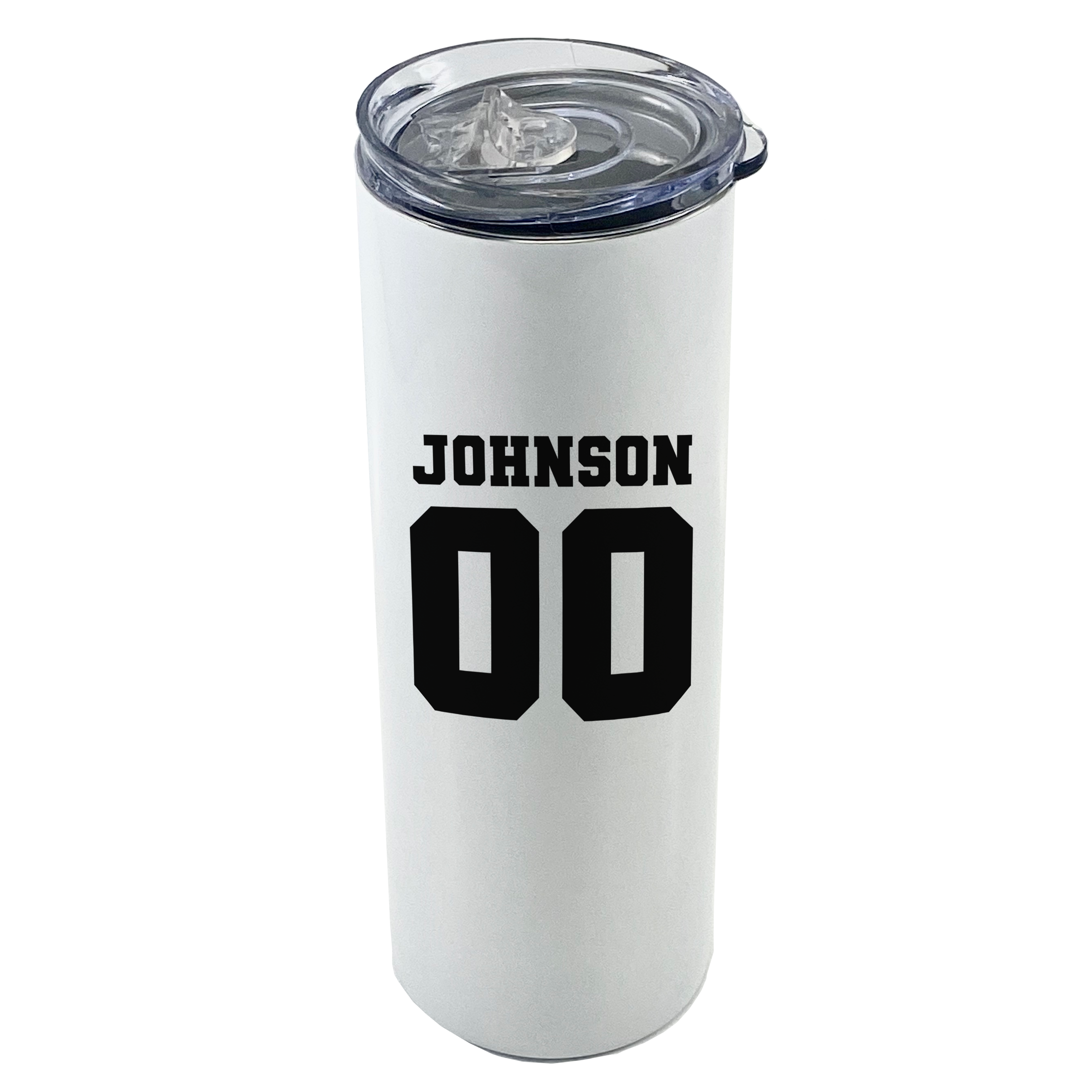 Sports Collection (Game Day – Baseball - Personalized) 20 Oz Stainless Steel Travel Tumbler with Straw (White)