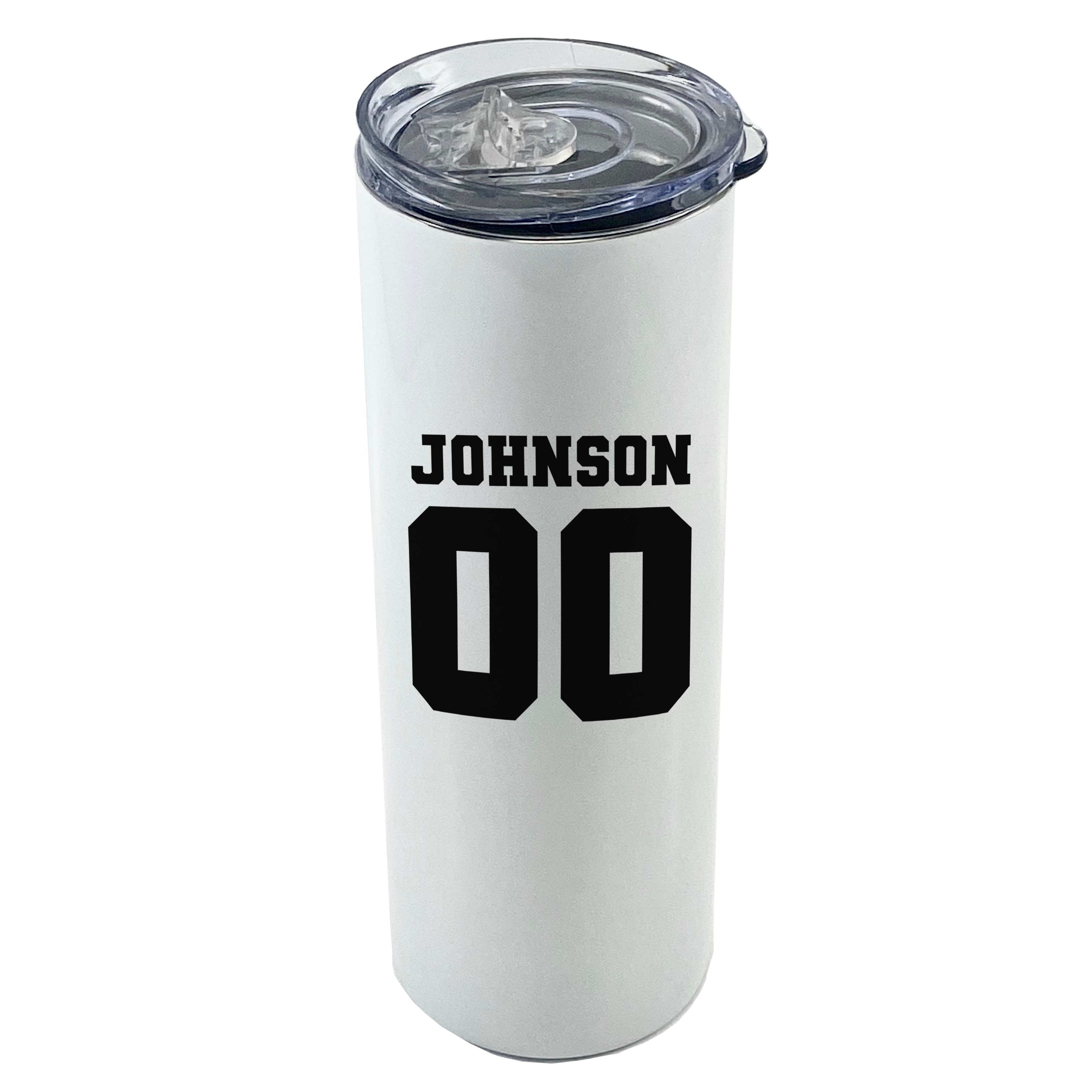 Sports Collection (Football Game Day - Personalized) 20 Oz Stainless Steel Travel Tumbler with Straw (White)