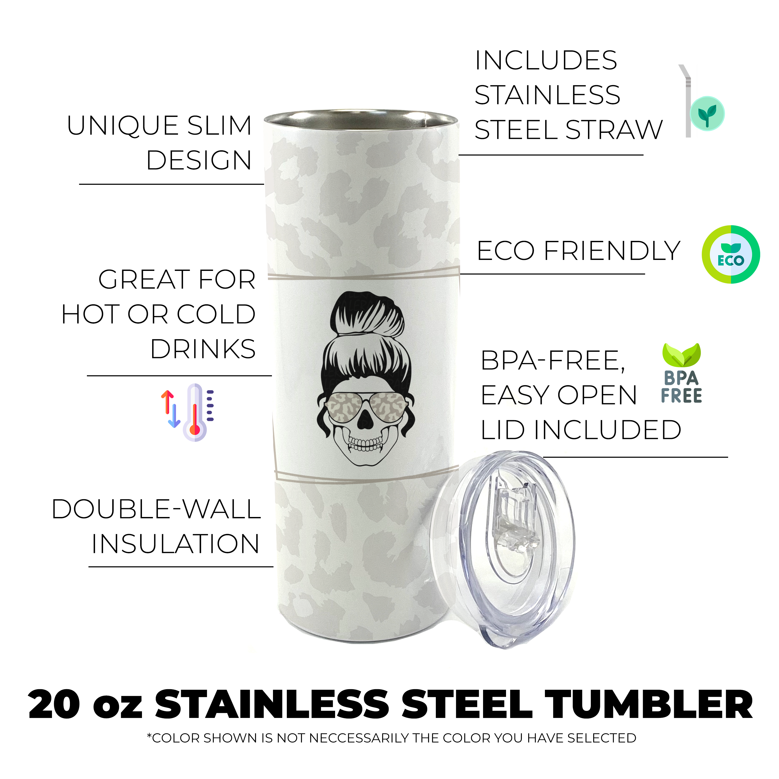 Parent Collection (Tired as a Mother) 20 Oz Stainless Steel Travel Tumbler with Straw