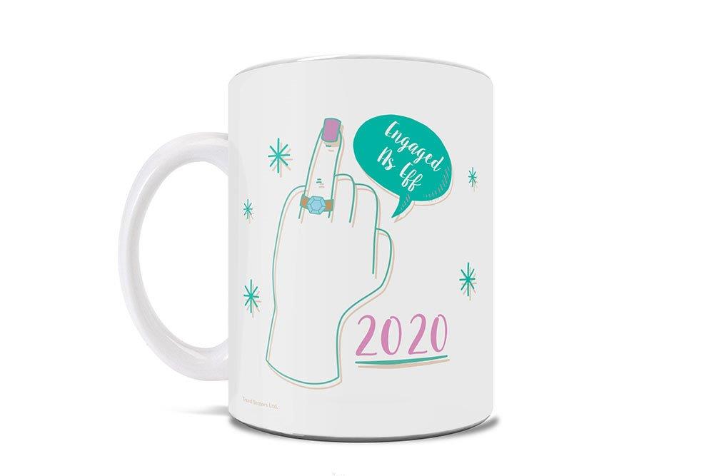 Engagement Collection (Engaged As Eff – Personalize with Year) 11 oz White Ceramic Mug