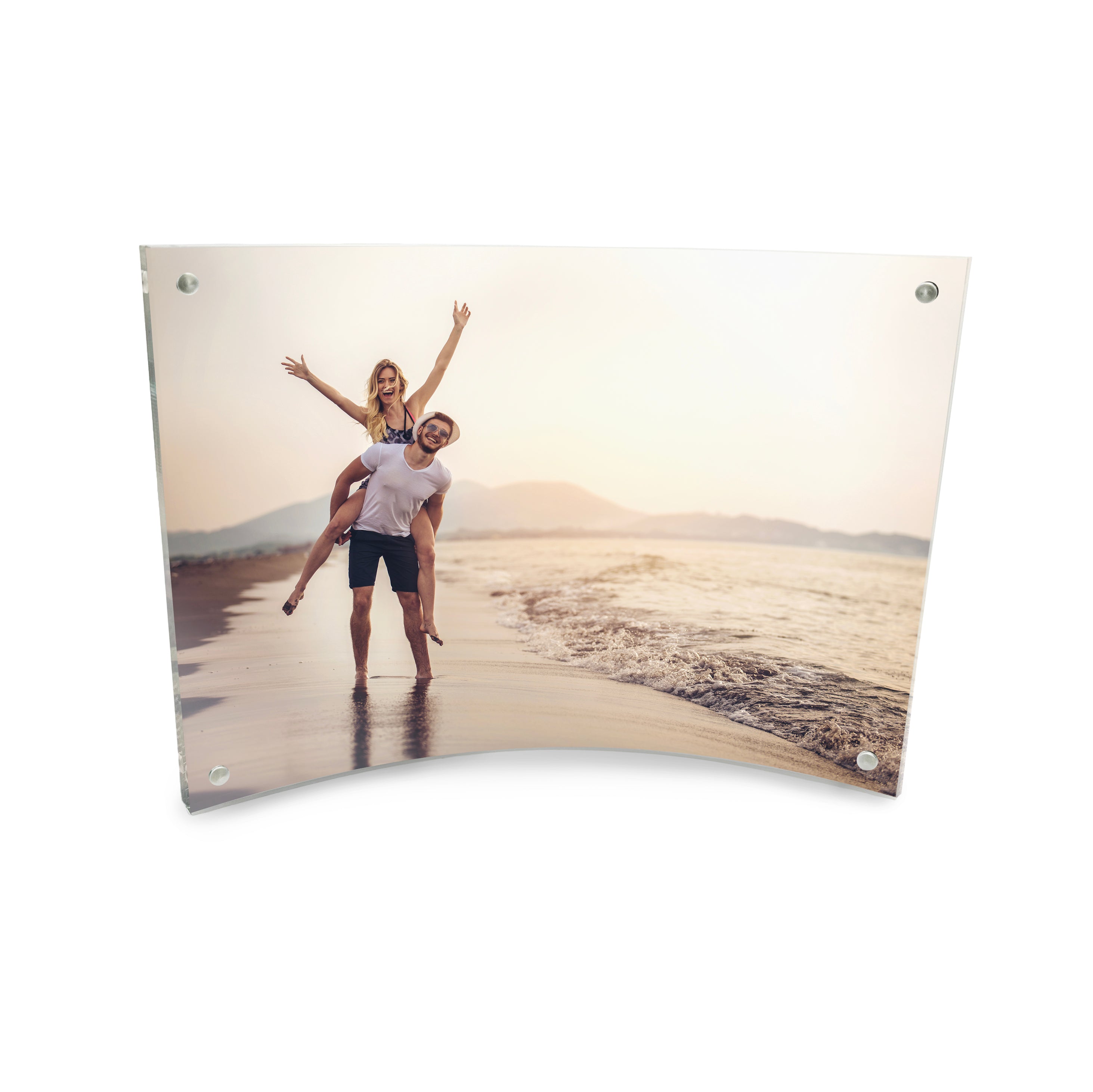 Curved Acrylic Interchangeable Tabletop Frame (4 Sizes) - For Lightpix™ Everlasting Photo Prints