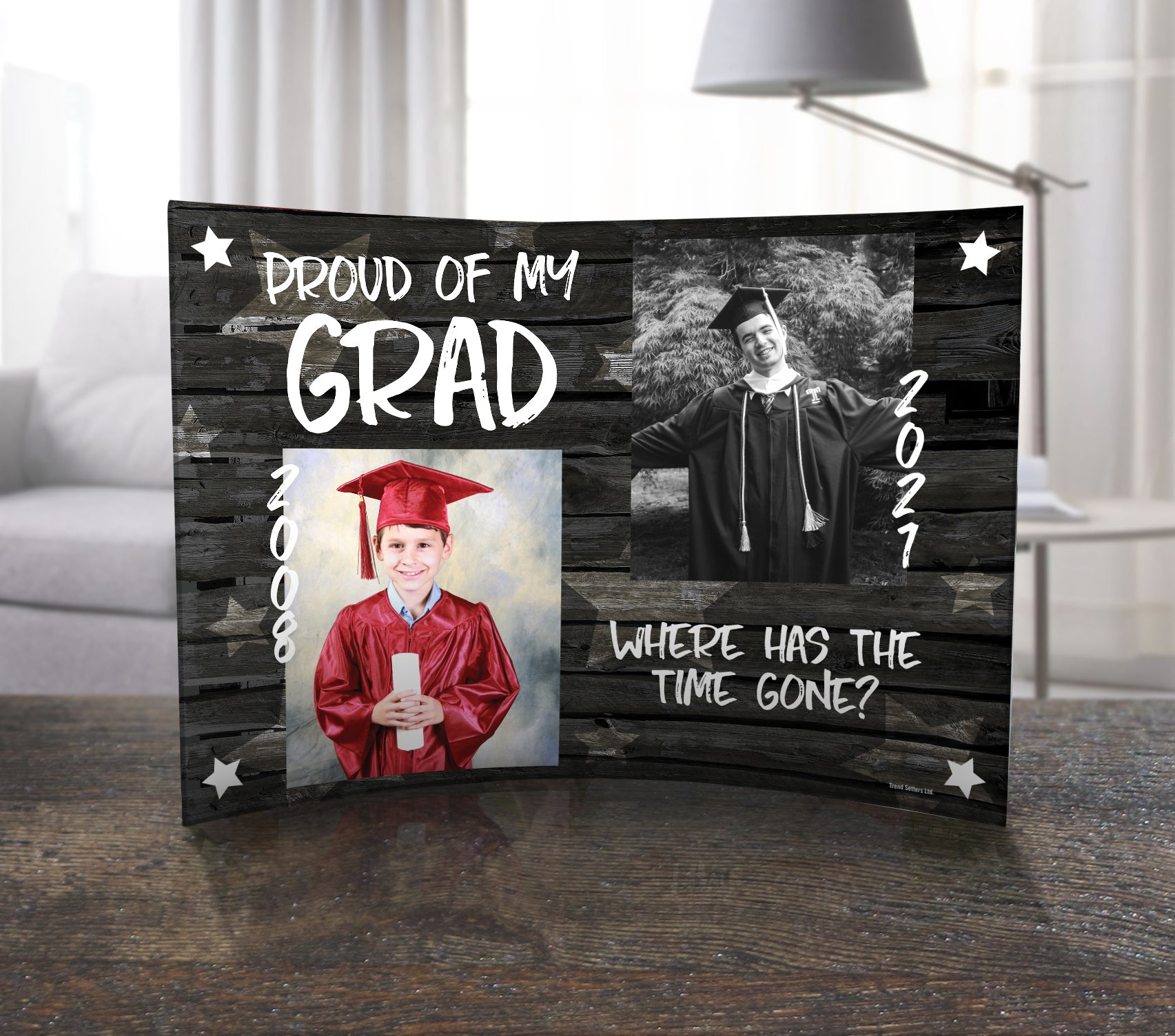 Graduation Collection (Graduation Then and Now - Personalized)  10" x 7" Curved Acrylic Print