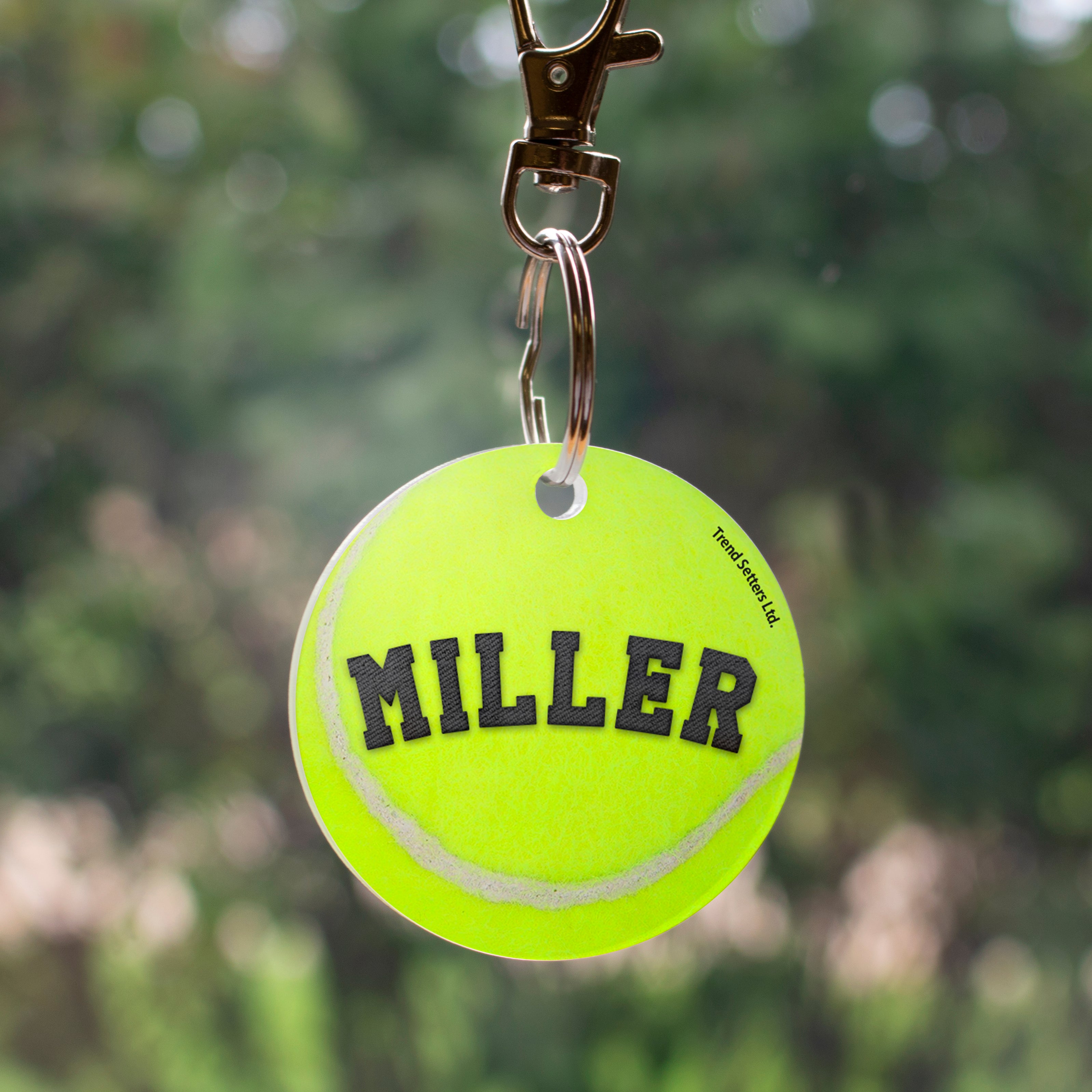 Sports Collection (Tennis Ball - Personalized) Circle Shaped Acrylic Keychain