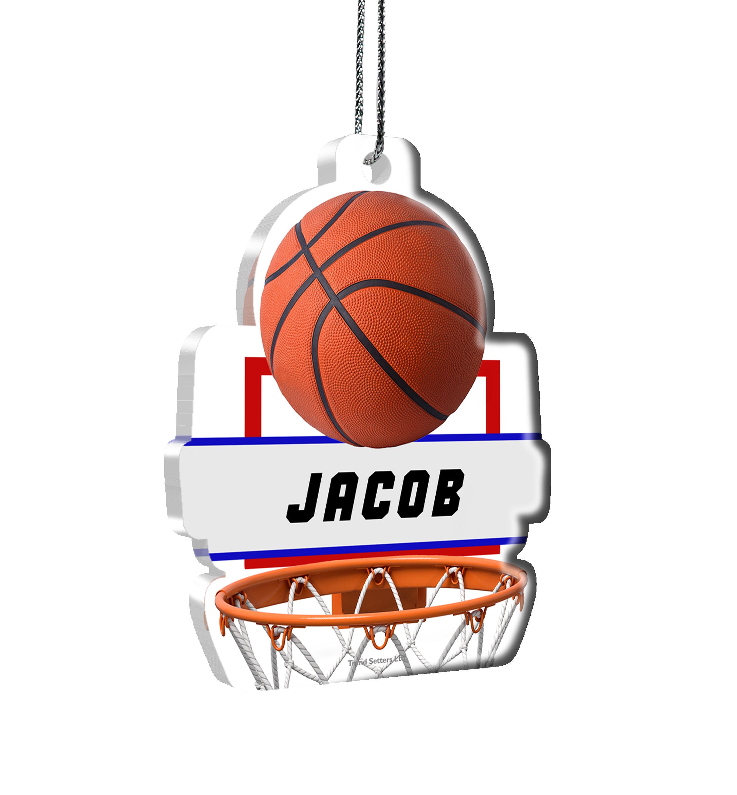 Sports Collection (Basketball Hoop - Personalized) Hanging Acrylic Print