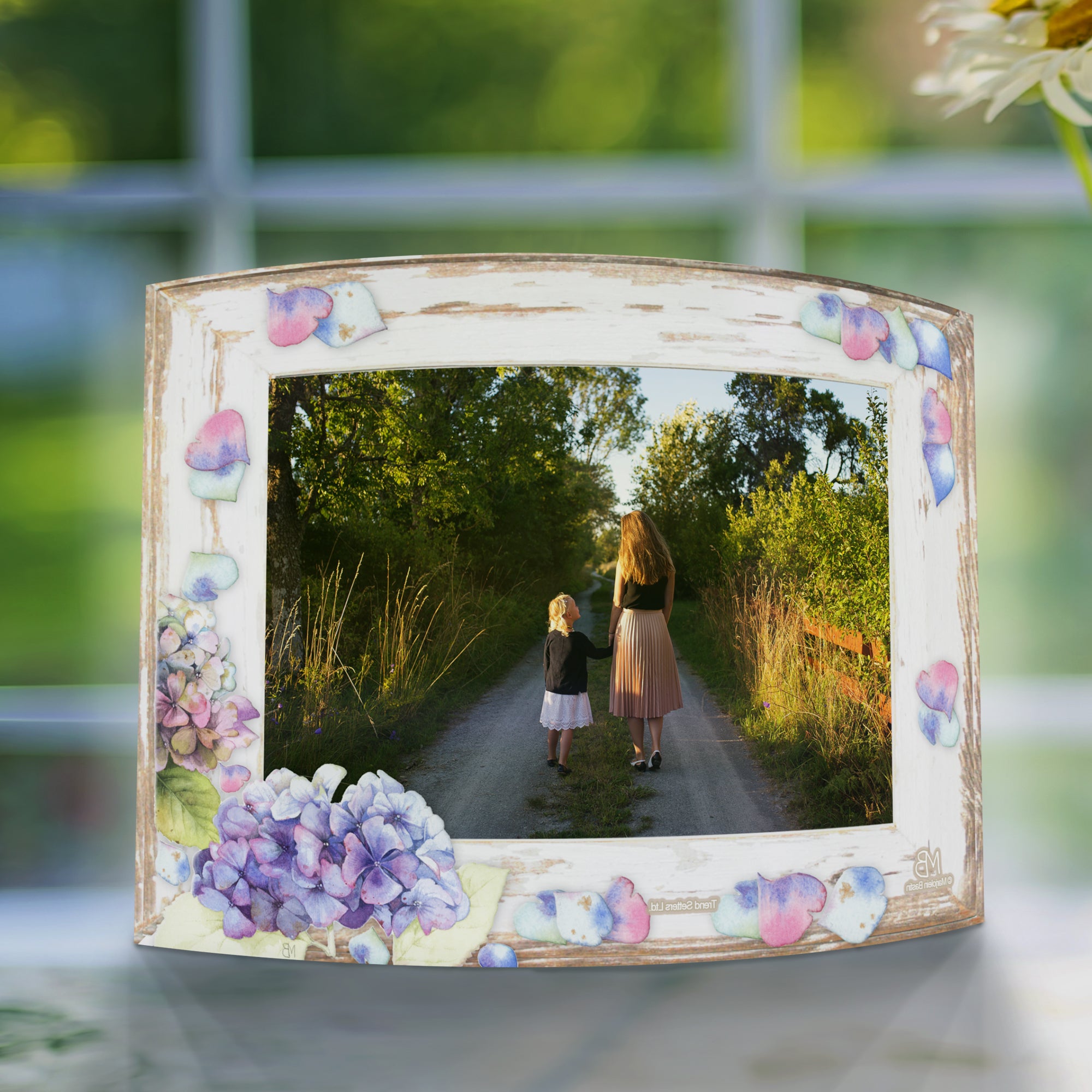 Marjolein Bastin (Hydrangea Frame - Personalized)  7" x 5" Curved Acrylic Print