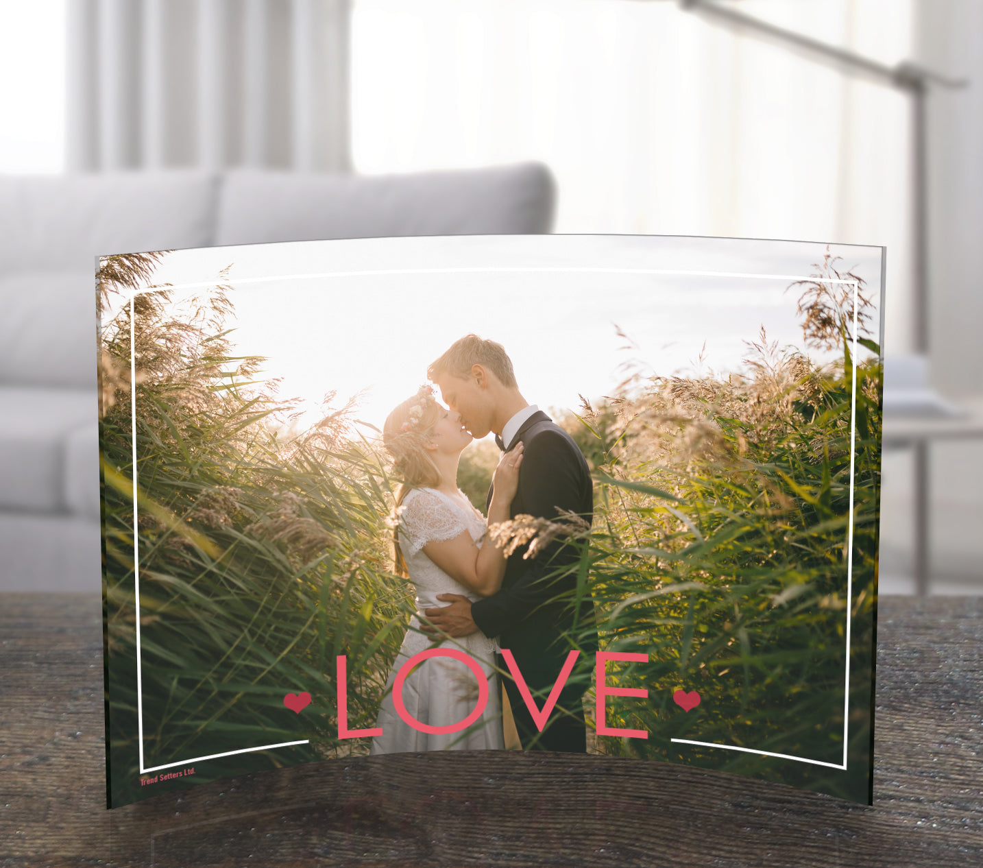 Valentine's Day (Love Hearts - Personalized)  7" x 5" Curved Acrylic Print