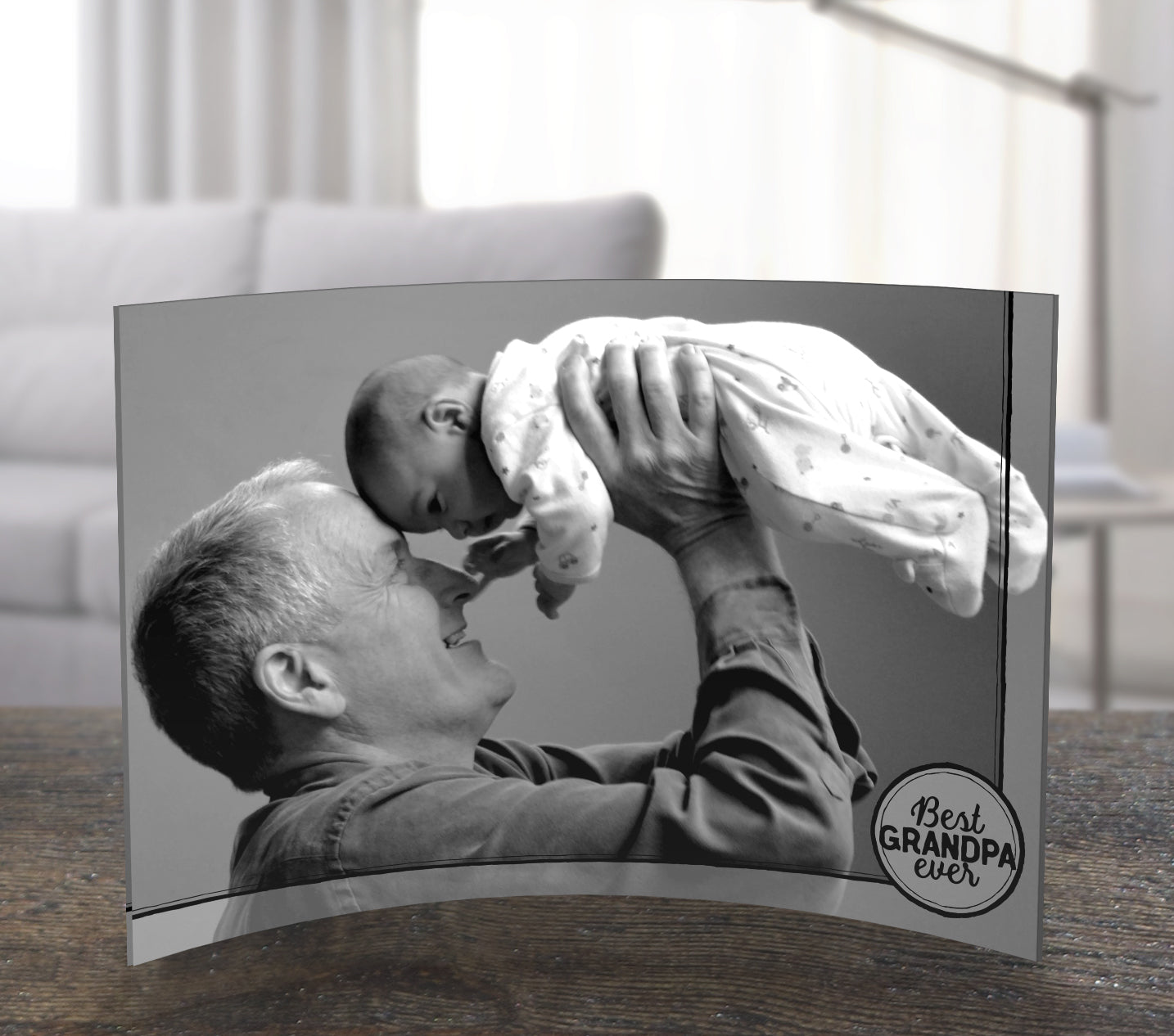 Father's Day Collection (Best Grandpa Ever -Personalized)  7" x 5" Curved Acrylic Print