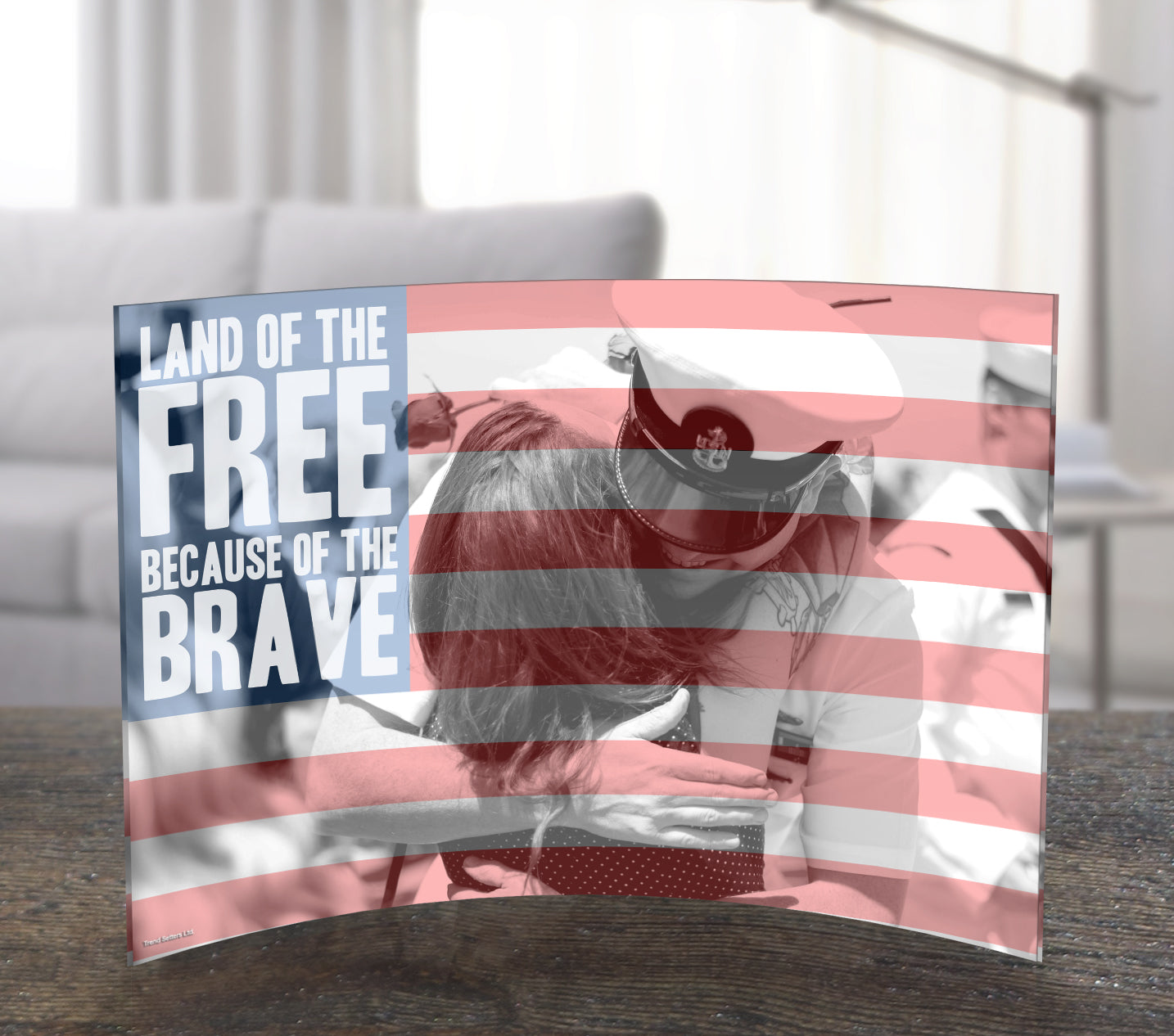 Patriotic Collection (Land of the Free Flag - Personalized)  7" x 5" Curved Acrylic Print