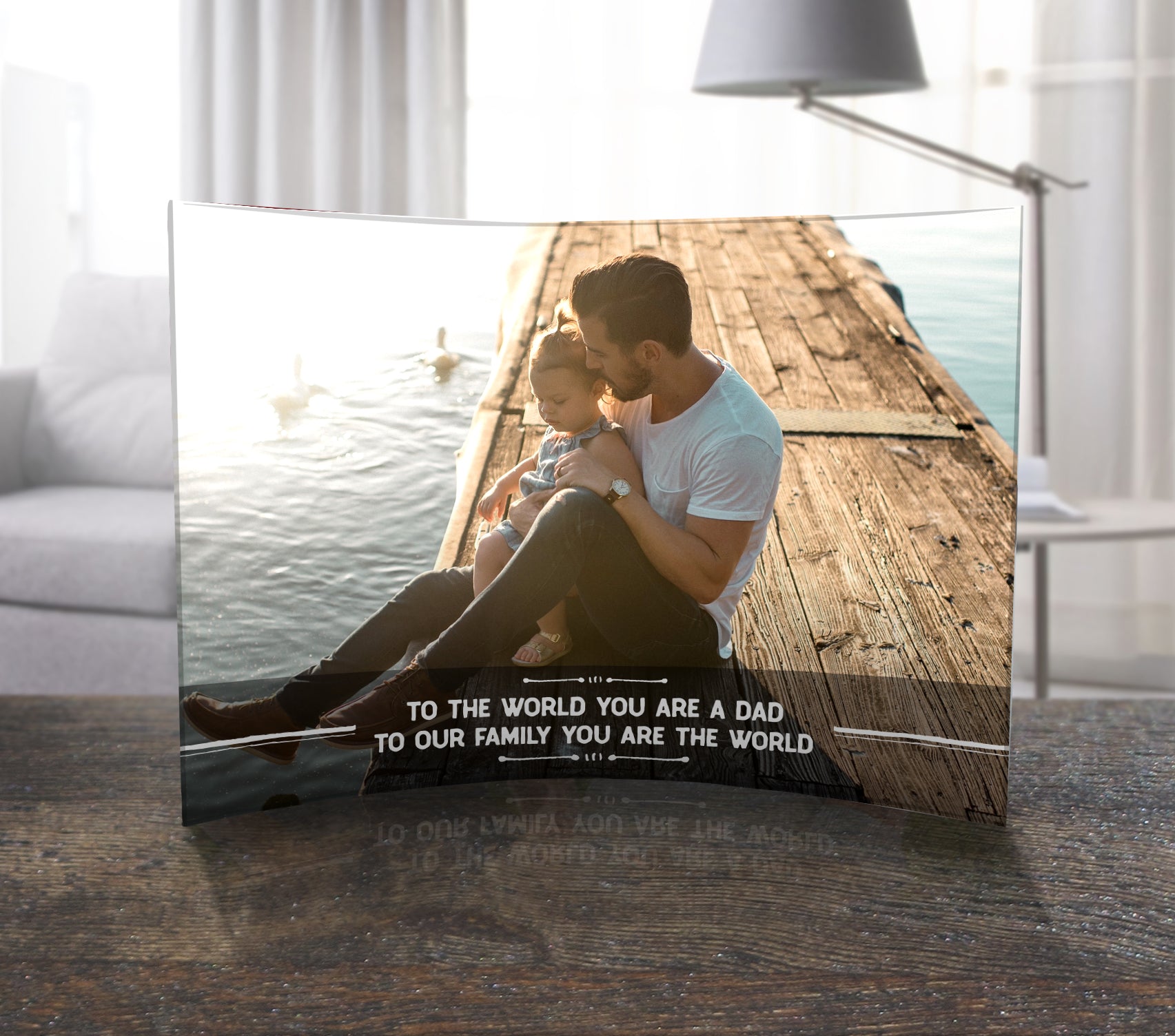 Father's Day Collection (The World - Personalized)  10" x 7" Curved Acrylic Print