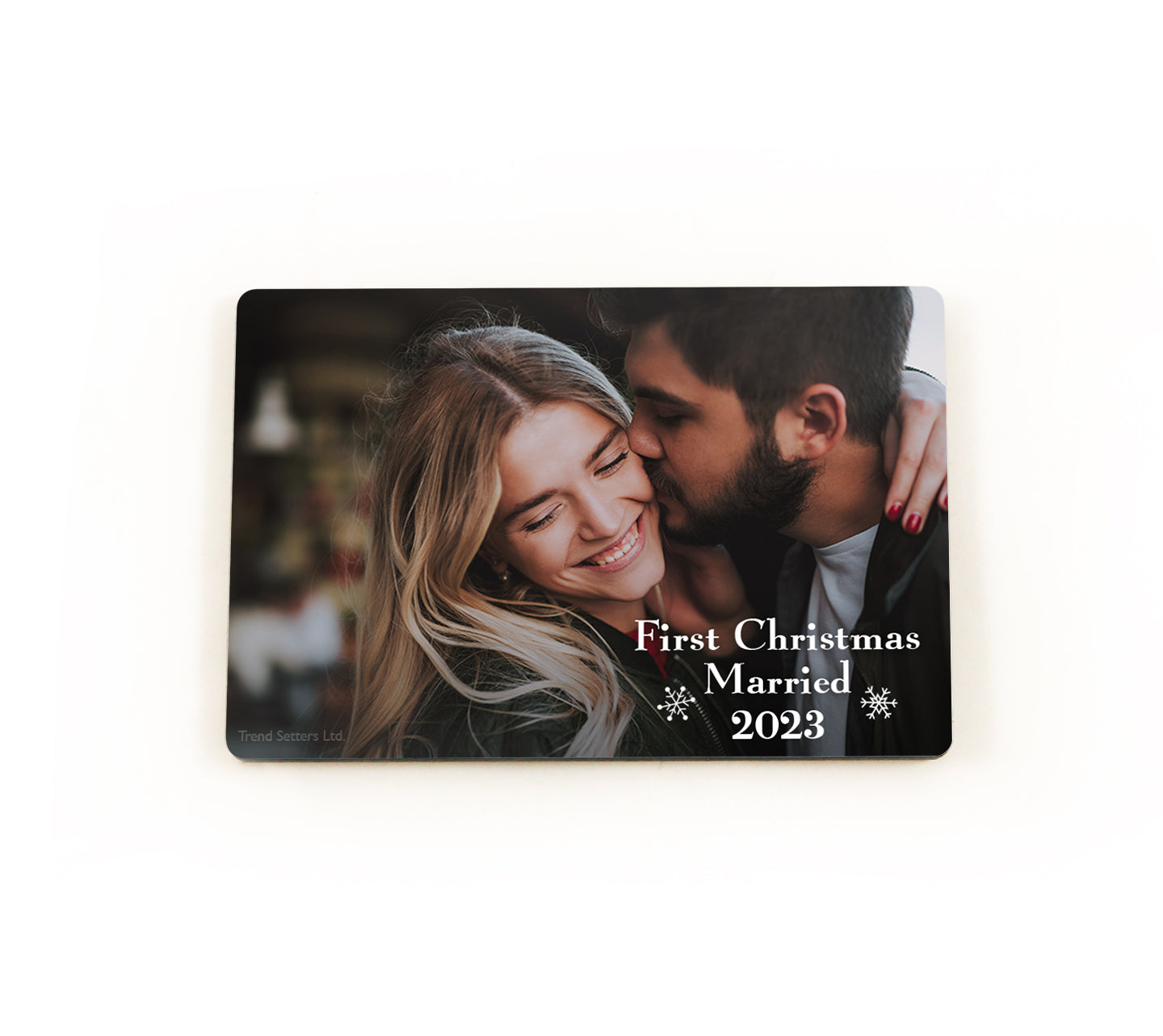 Wedding Collection (First Christmas Married - Personalized) Hardboard Magnet
