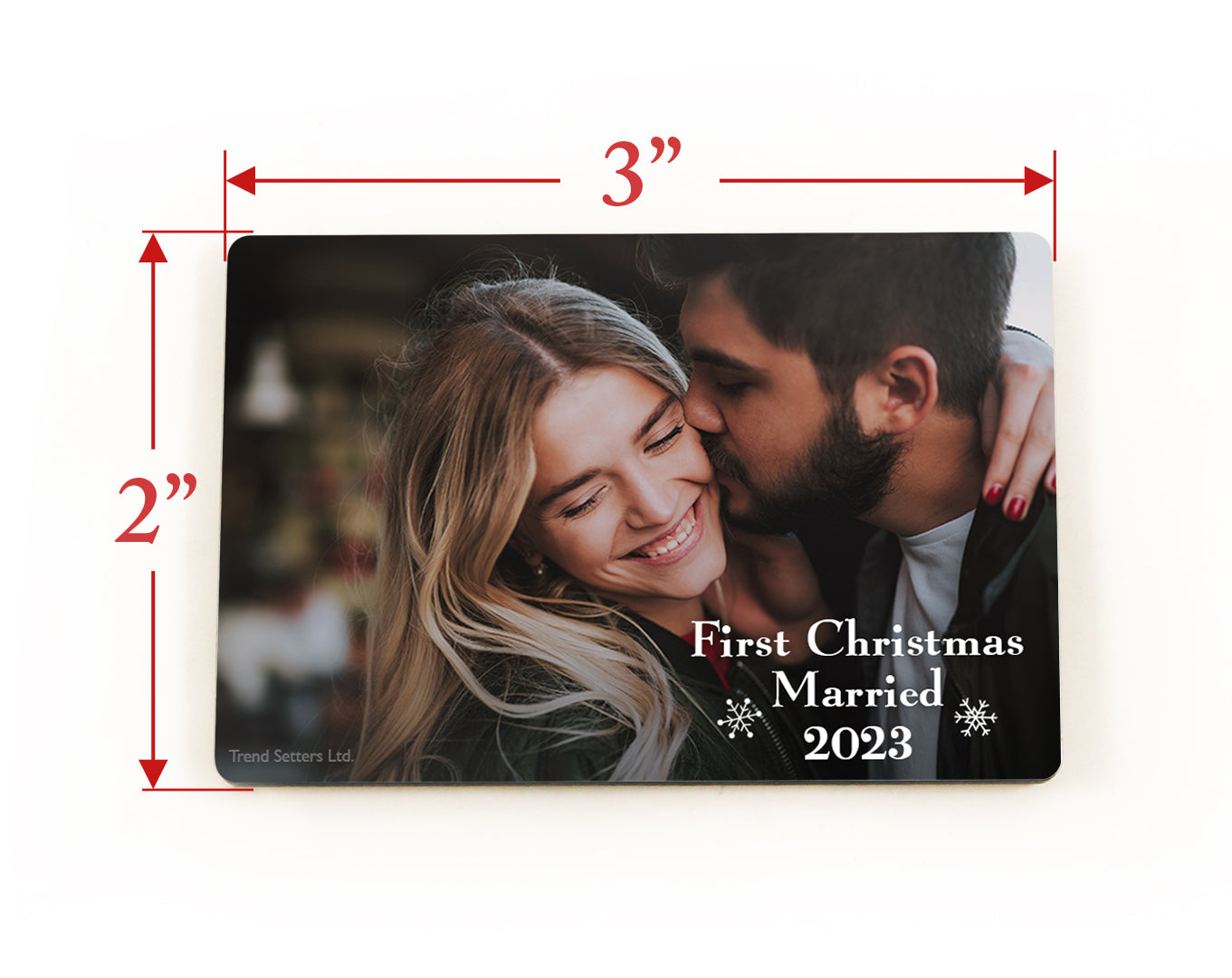 Wedding Collection (First Christmas Married - Personalized) Hardboard Magnet