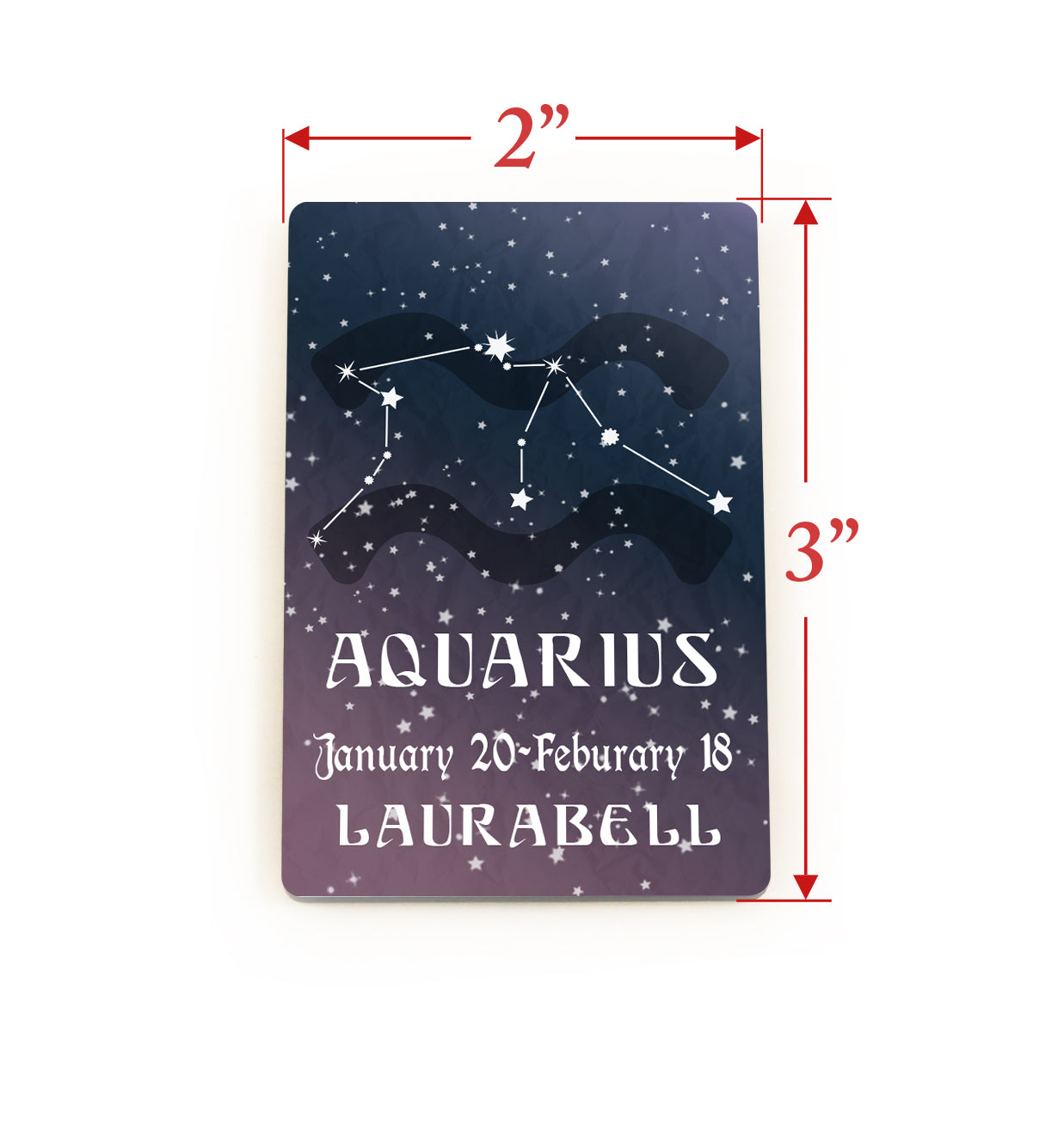 Zodiac Collection (Aquarius - Personalized) Hardboard Magnet