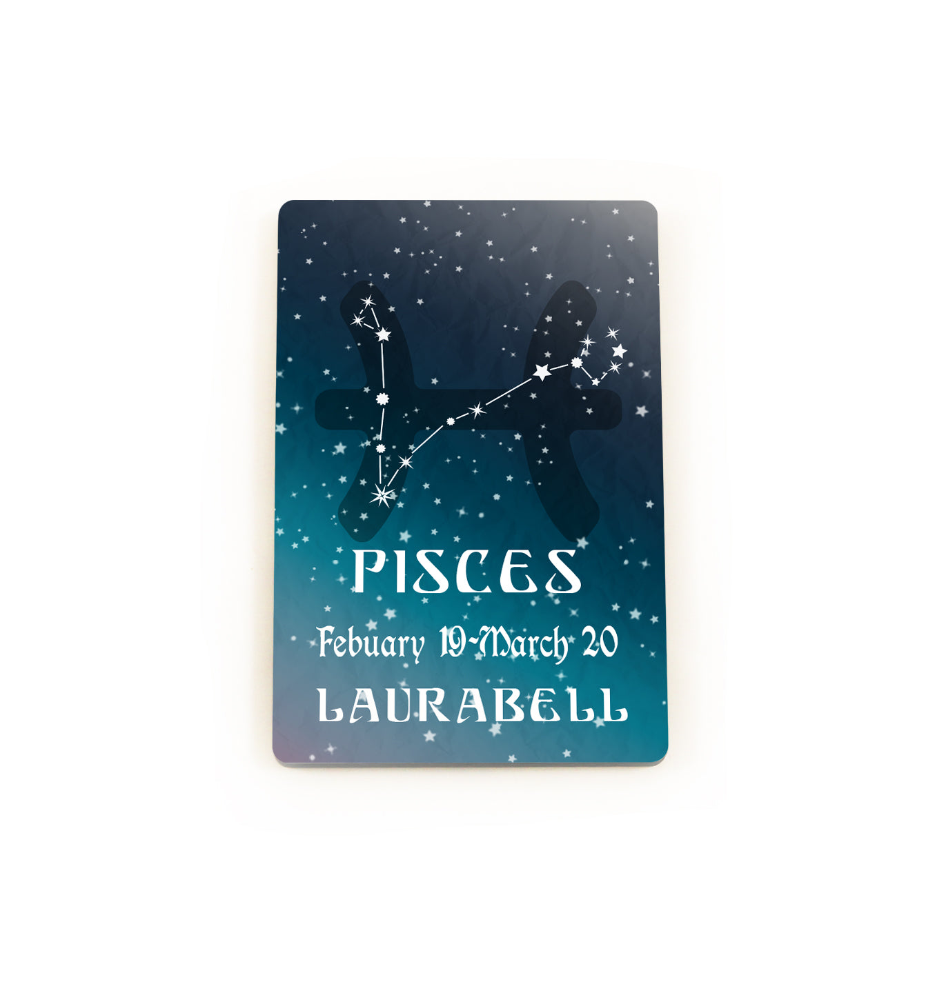 Zodiac Collection (Pisces - Personalized) Hardboard Magnet