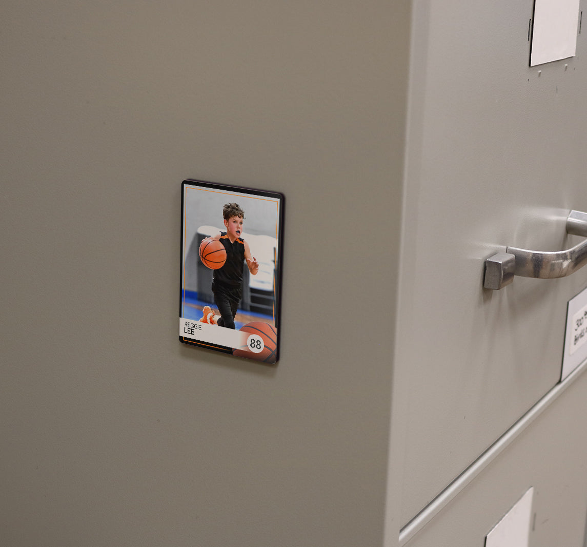 Sports Collection (Basketball Card - Personalized) Hardboard Magnet