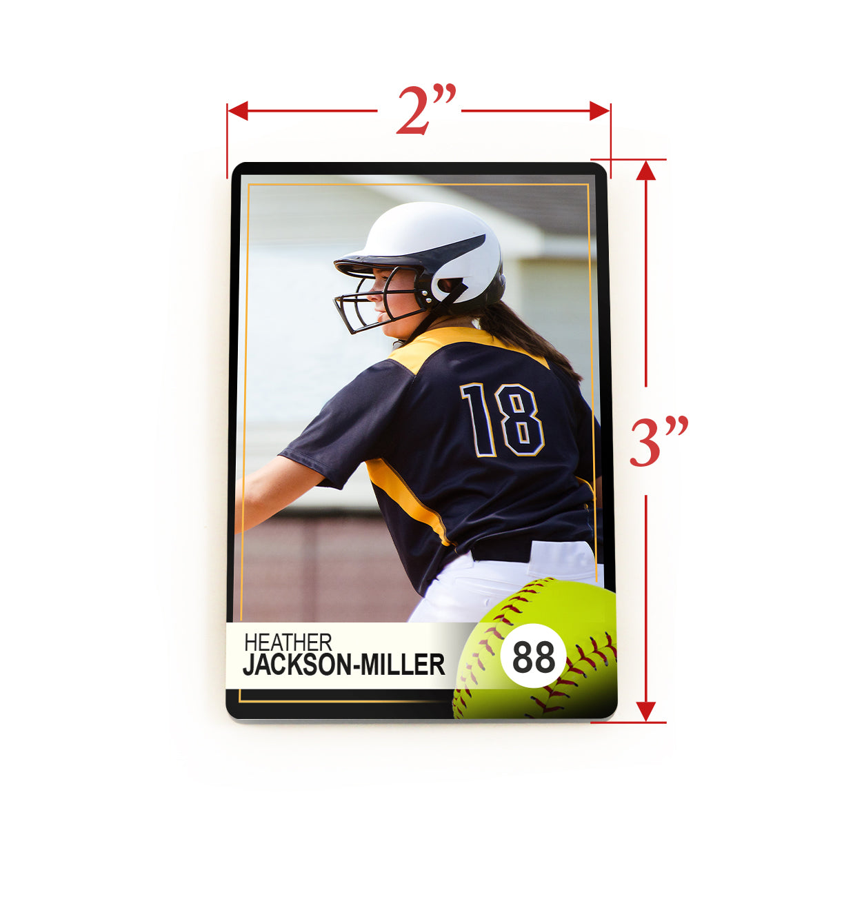 Sports Collection (Softball Card - Personalized) Hardboard Magnet