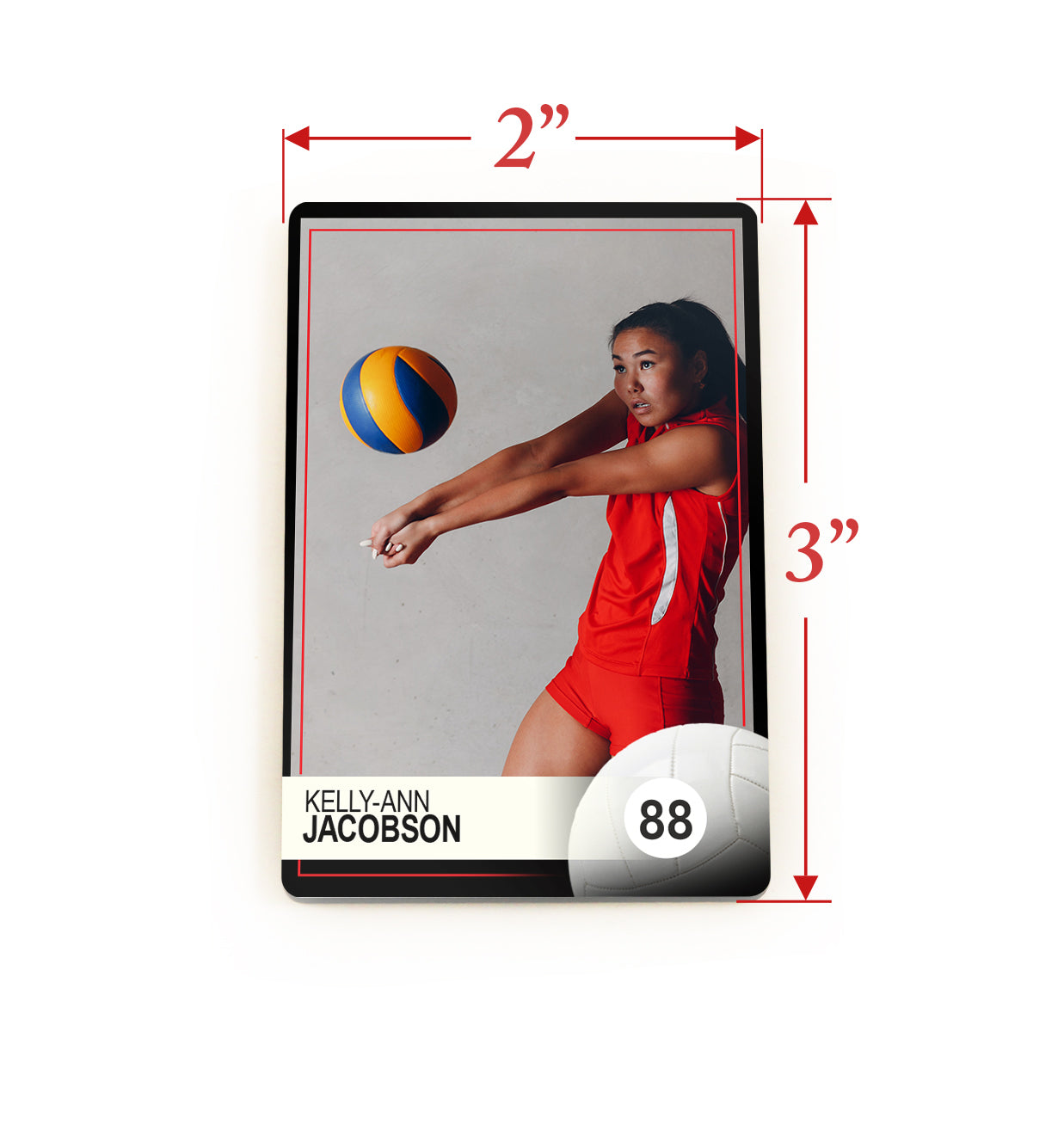 Sports Collection (Volleyball Card - Personalized) Hardboard Magnet