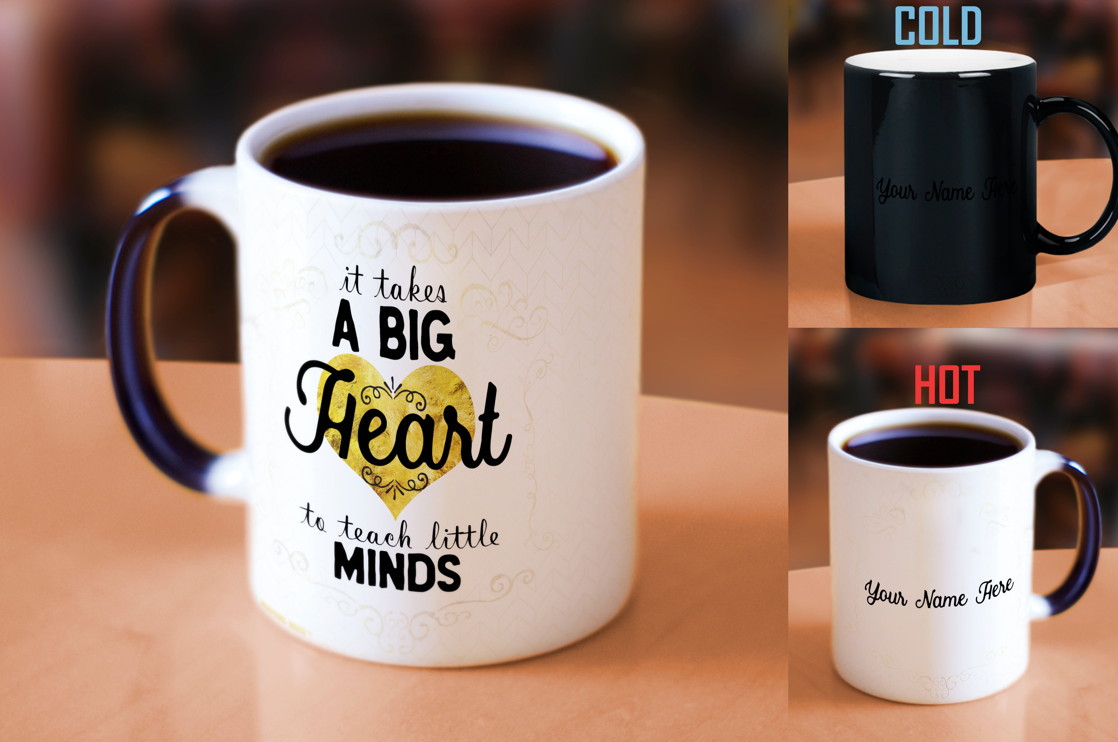 Careers Collection (Teacher Big Heart - Personalized) Morphing Mugs® Heat-Sensitive Mug MMUG682