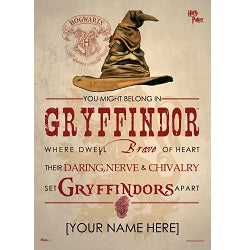 Harry Potter (Gryffindor Sorting Hat Poem - Personalize with Name) MightyPrint Wall Art