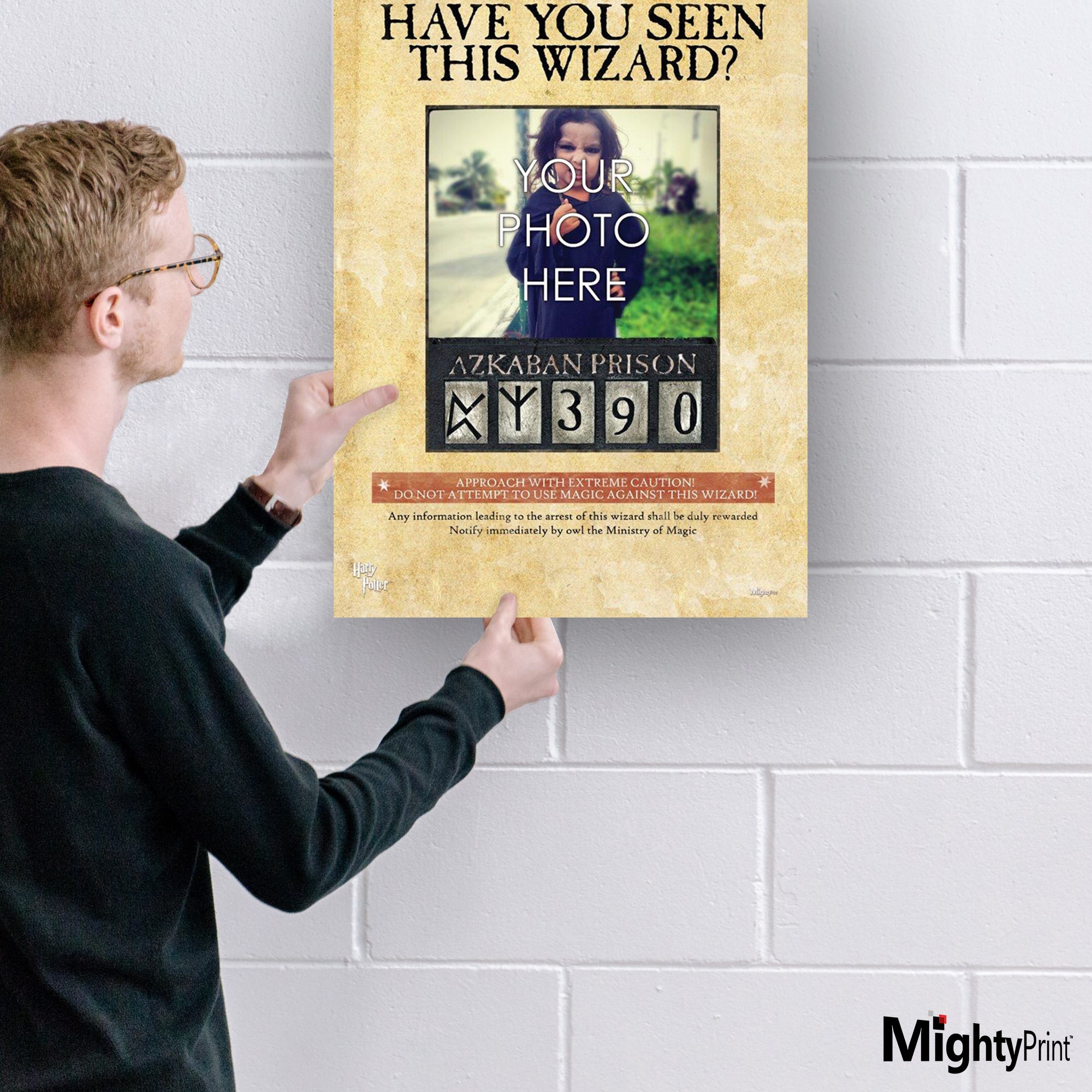 Harry Potter (Wanted Wizard – Personalized) MightyPrint™ Wall Art MPU17240176