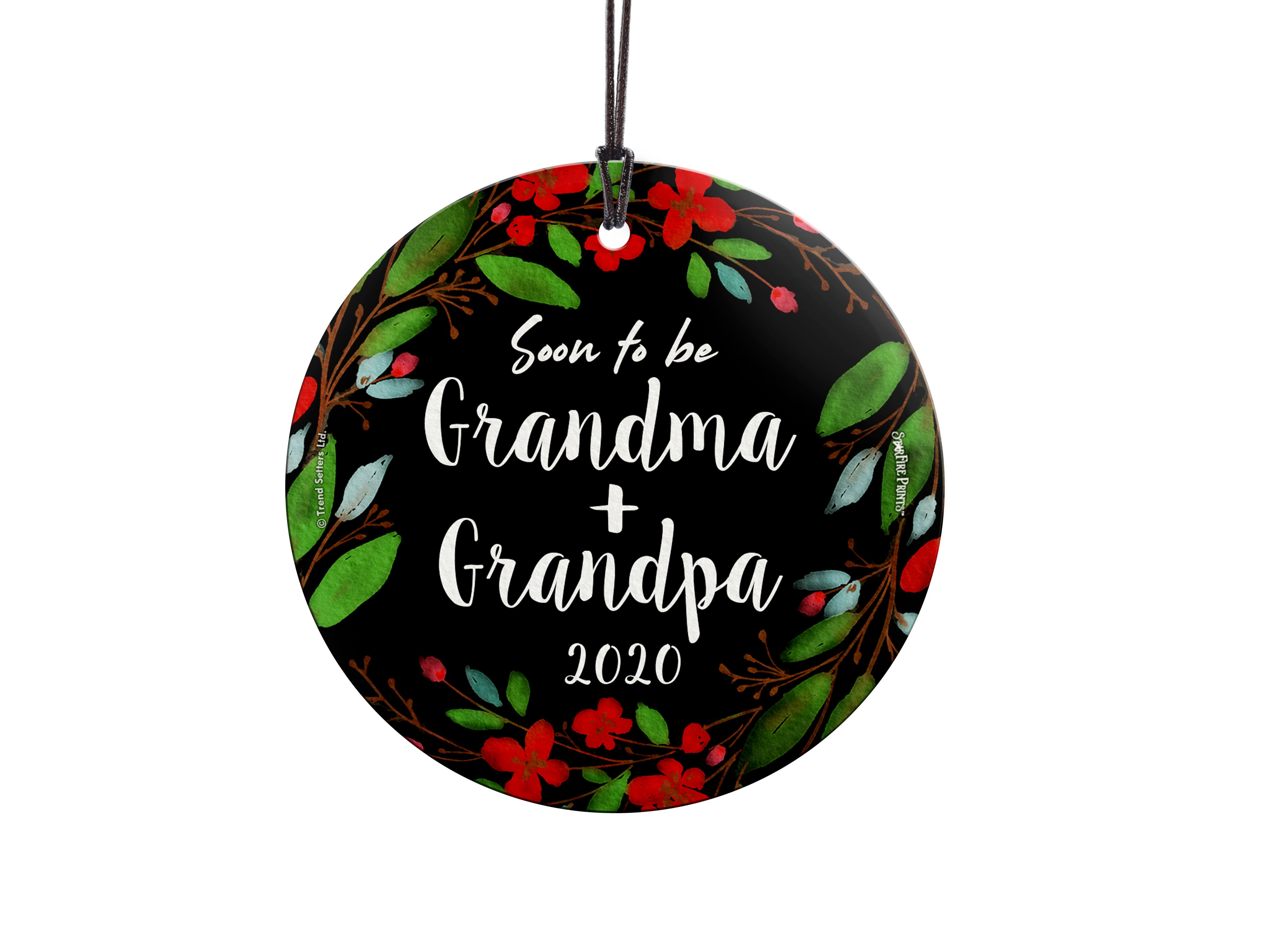 Baby Collection (Soon to be Grandma and Grandpa – Personalized) StarFire Prints Hanging Glass Print SPCIR1078
