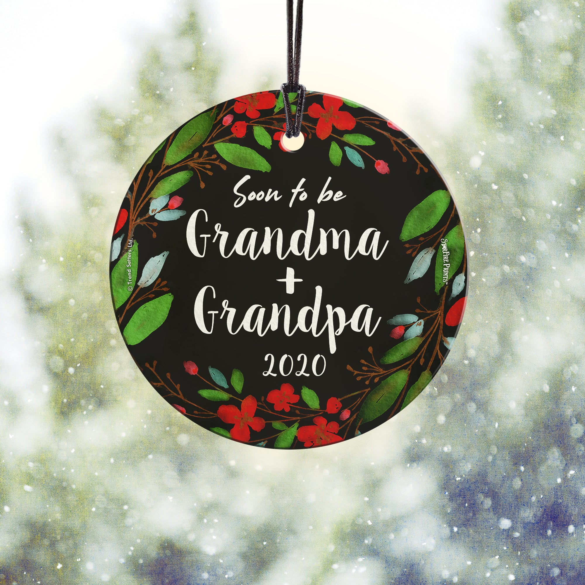 Baby Collection (Soon to be Grandma and Grandpa – Personalized) StarFire Prints Hanging Glass Print SPCIR1078