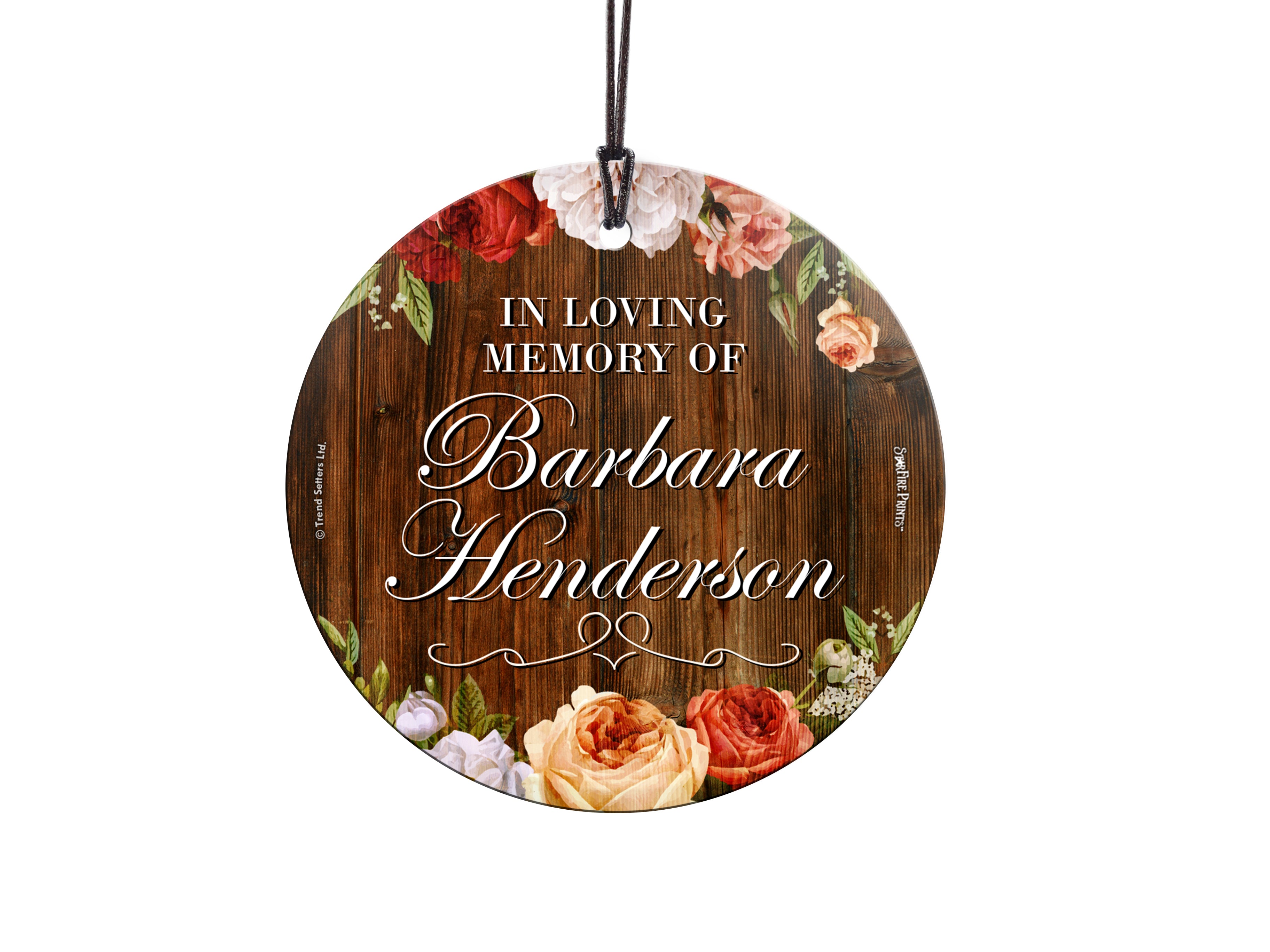 Memorial Collection (In Loving Memory – Personalize with Name) StarFire Prints Hanging Glass Print