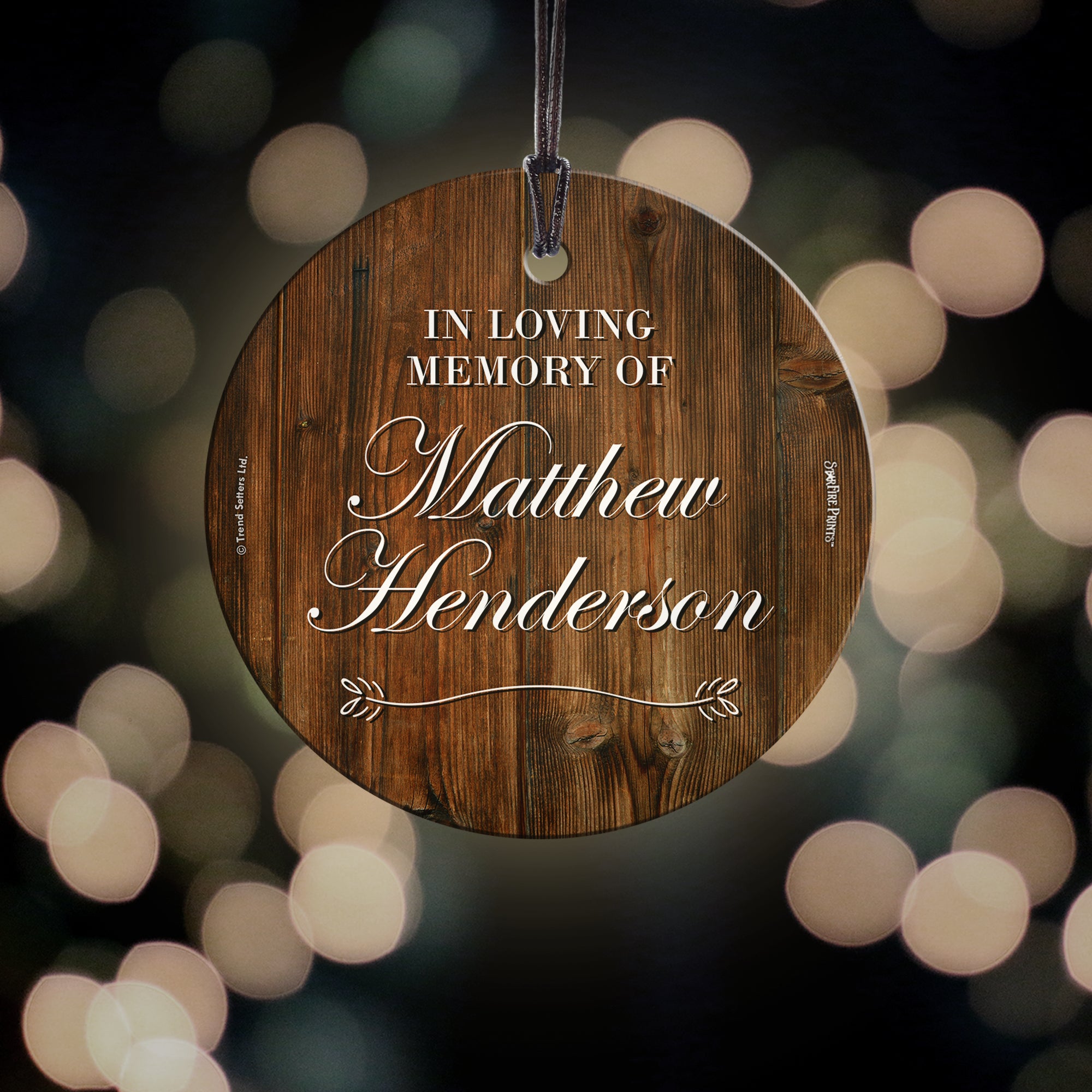 Memorial Collection (In Loving Memory - Personalize with Name) StarFire Prints Hanging Glass Print