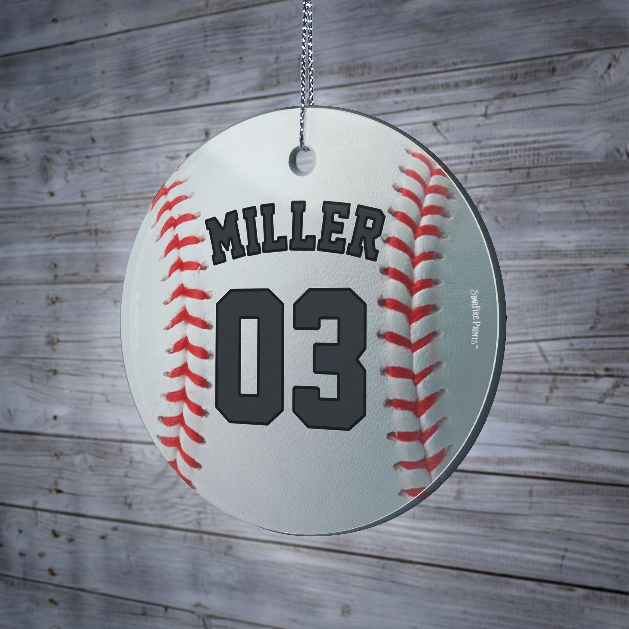 Sports Collection (Baseball - Personalized) StarFire Prints Hanging Glass Print SPCIR1126