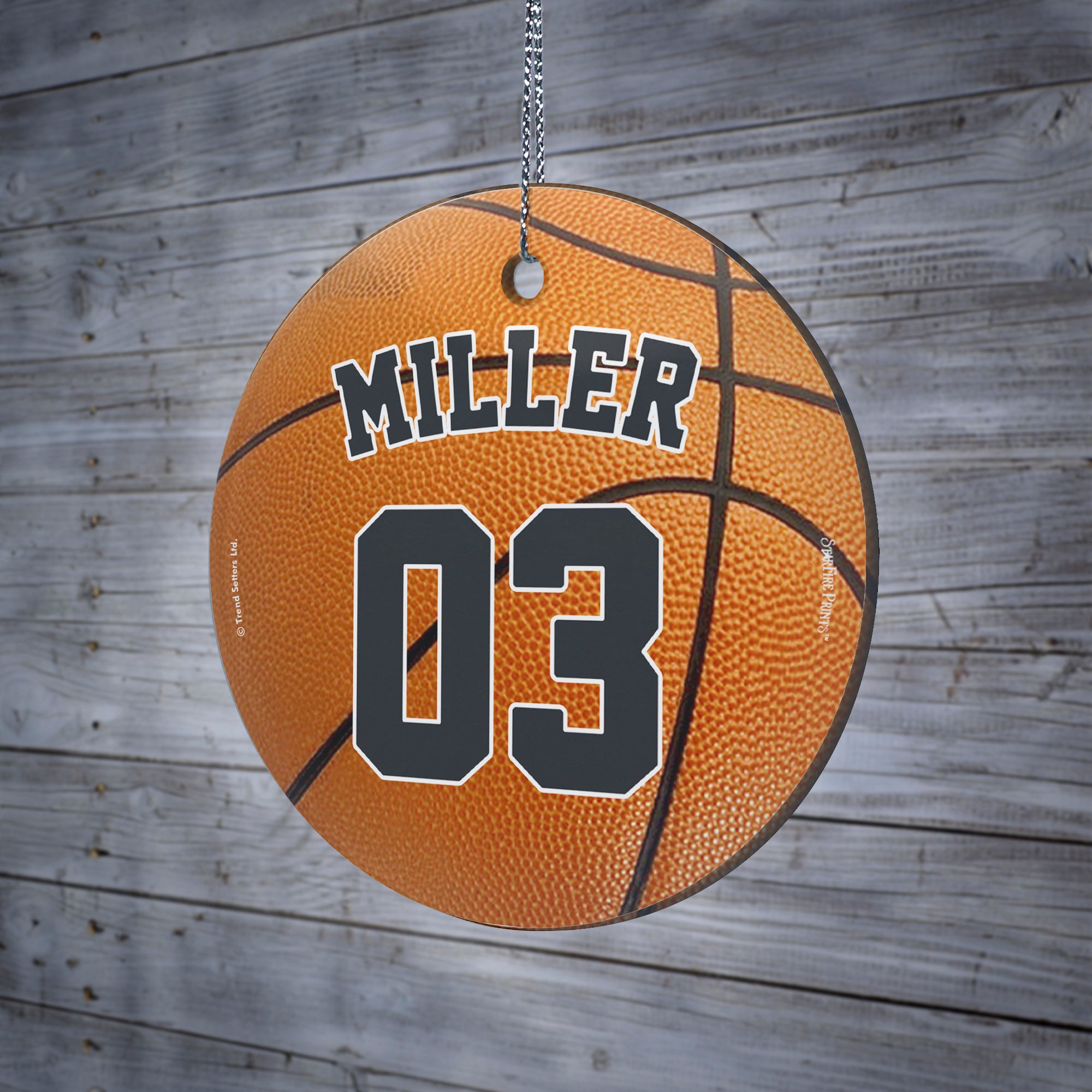 Sports Collection (Basketball - Personalized) StarFire Prints Hanging Glass Print SPCIR1127