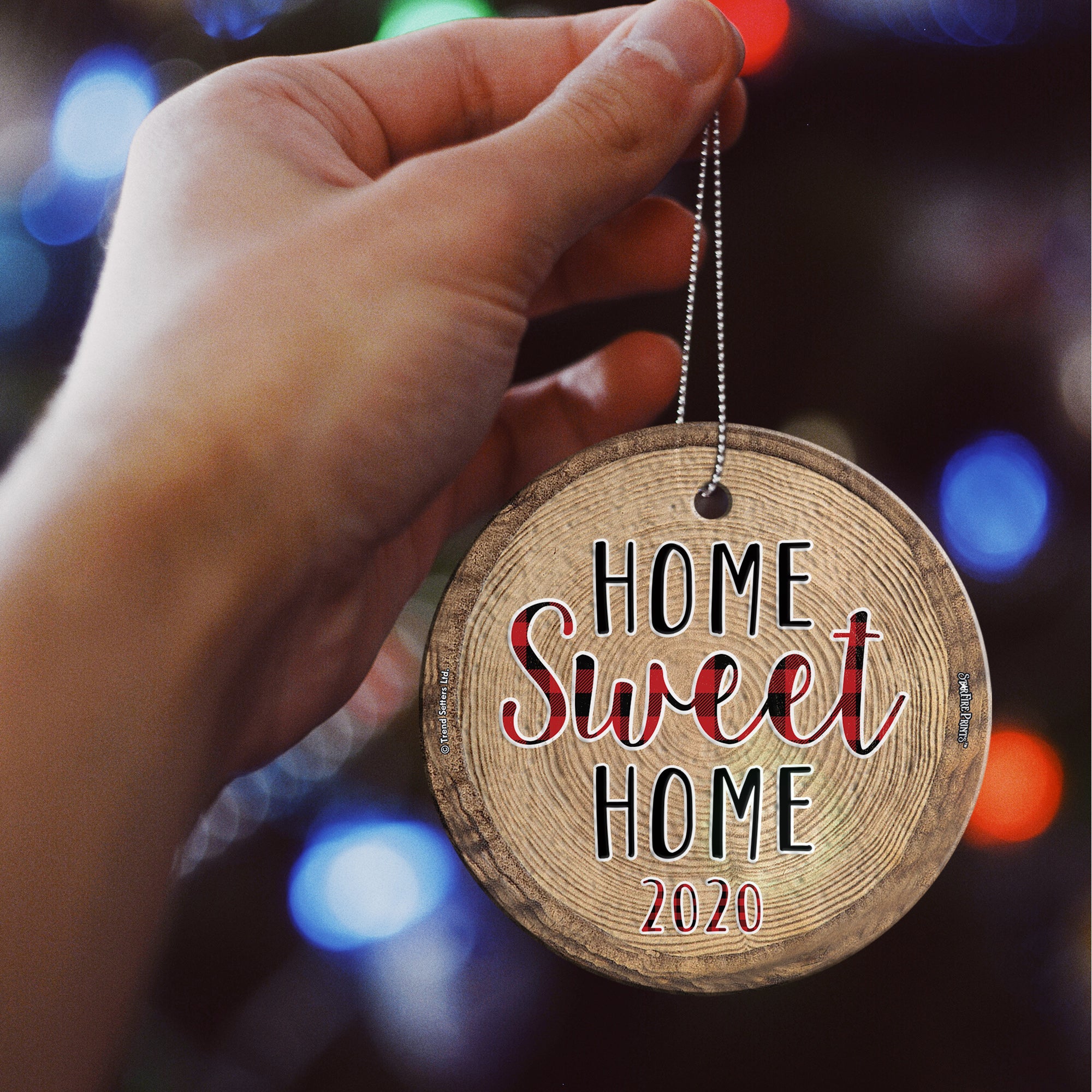 Christmas Celebrations (Home Sweet Home - Personalized) StarFire Prints Hanging Glass Print SPCIR1134