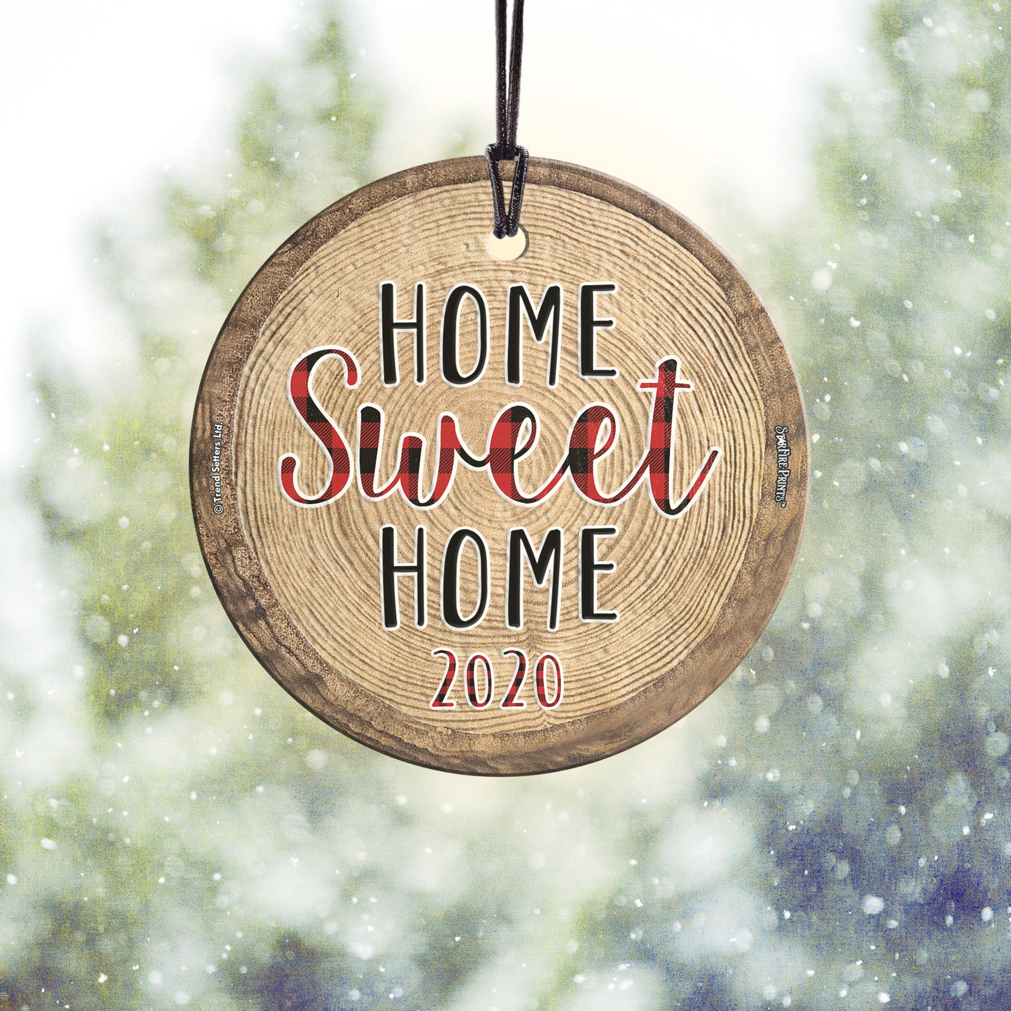 Christmas Celebrations (Home Sweet Home - Personalized) StarFire Prints Hanging Glass Print SPCIR1134