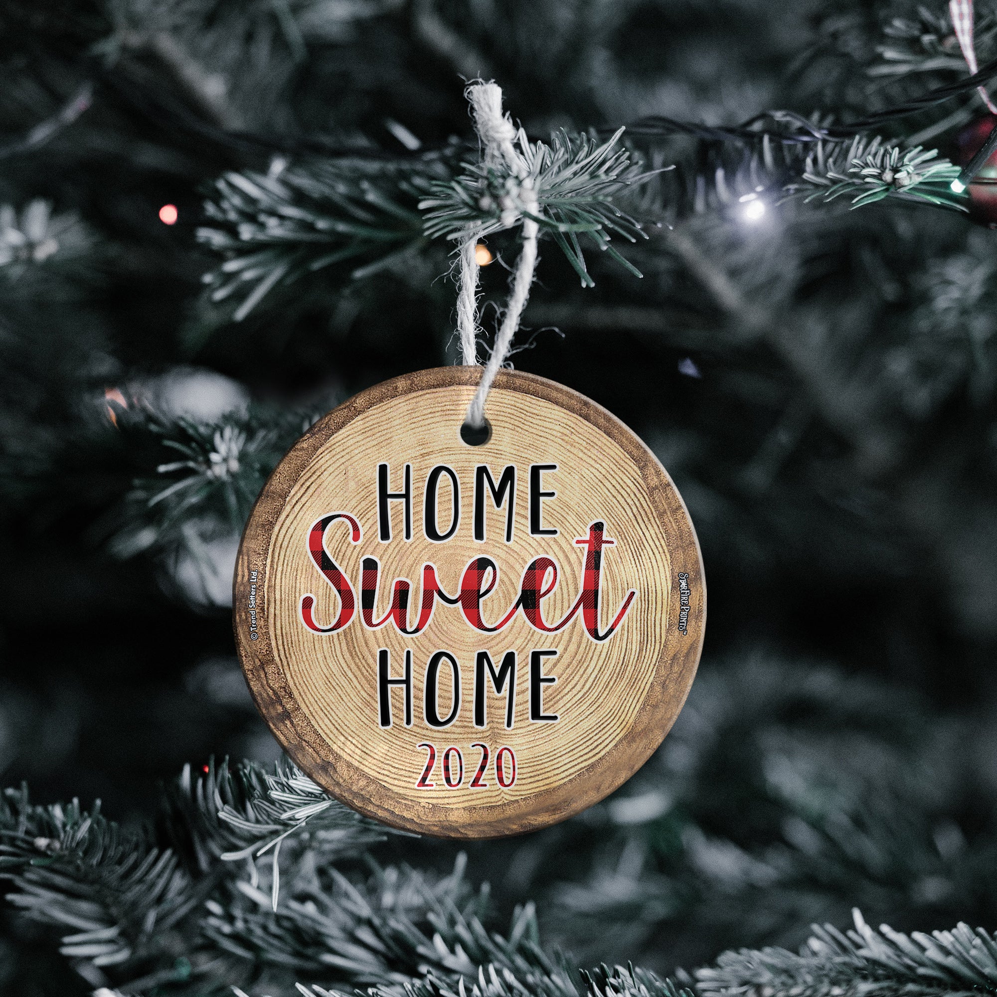 Christmas Celebrations (Home Sweet Home - Personalized) StarFire Prints Hanging Glass Print SPCIR1134