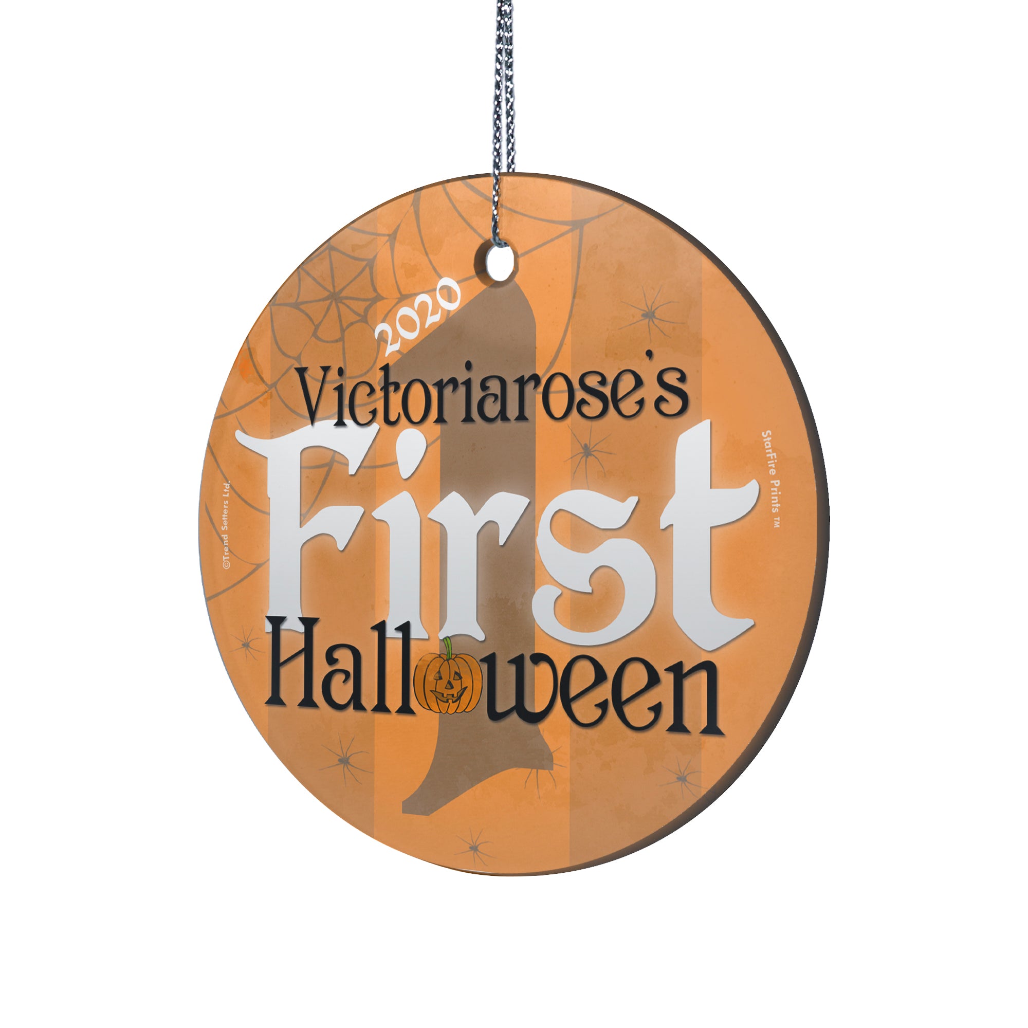 Halloween Collection (Baby's First Halloween - Personalize with Name) StarFire Prints Hanging Glass Print