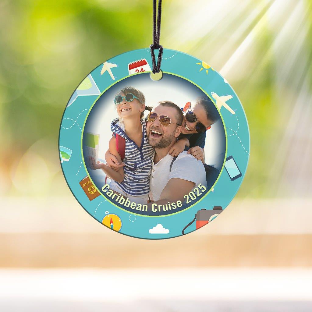 Trend Setters Original (Family Travel – Personalized) StarFire Prints™ Hanging Glass Print SPCIRU1352