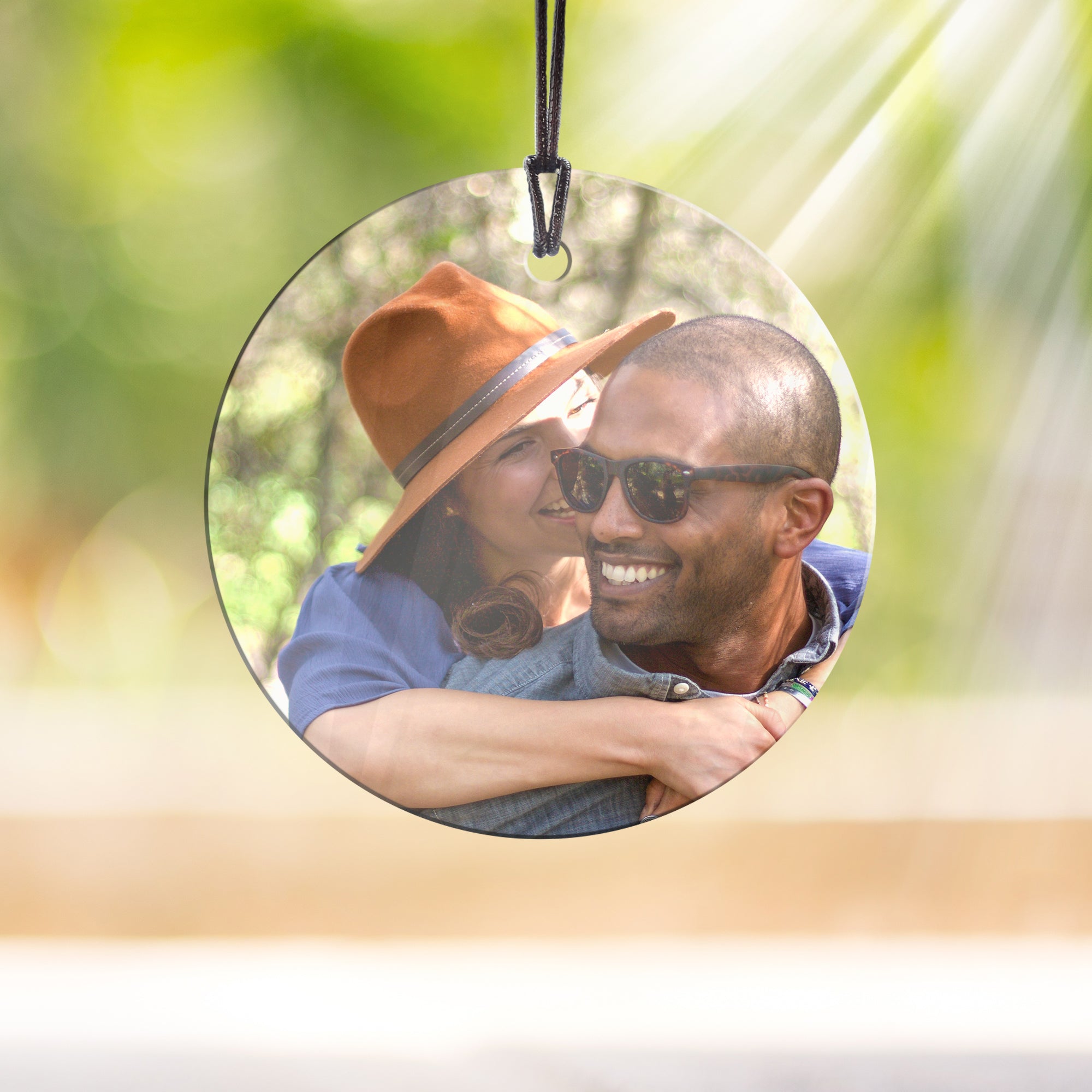 3.5" Circle Shaped Hanging Glass Prints - Add Your Photo!