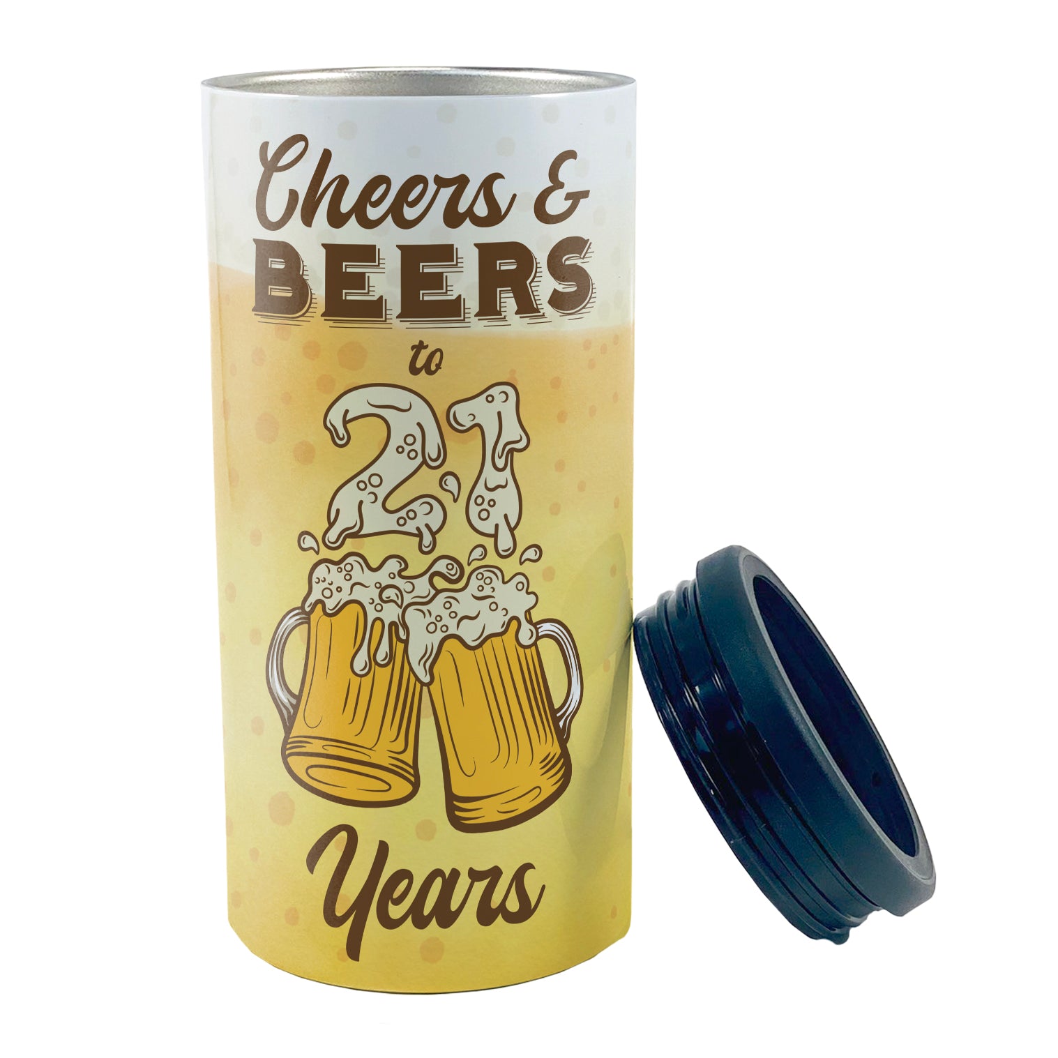 Birthday Collection (Cheers and Beers to 21) 12 Oz Slim Can Cooler