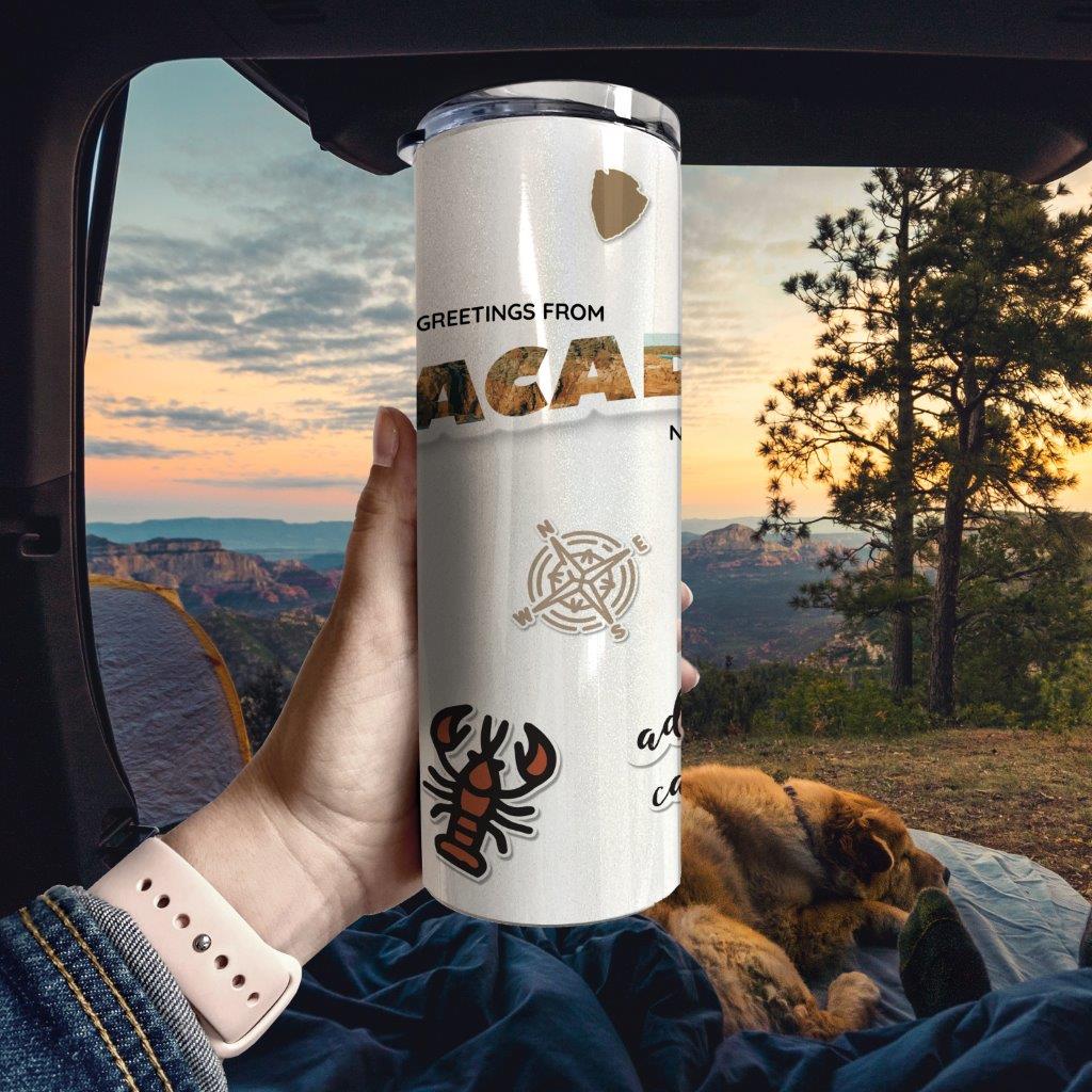 Trend Setters Original (Acadia) 20 Oz Stainless Steel Iridescent Travel Tumbler with Straw