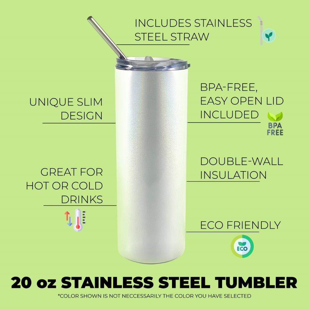 Trend Setters Original (Sunshine on My Mind) 20 Oz Stainless Steel Iridescent Travel Tumbler with Straw